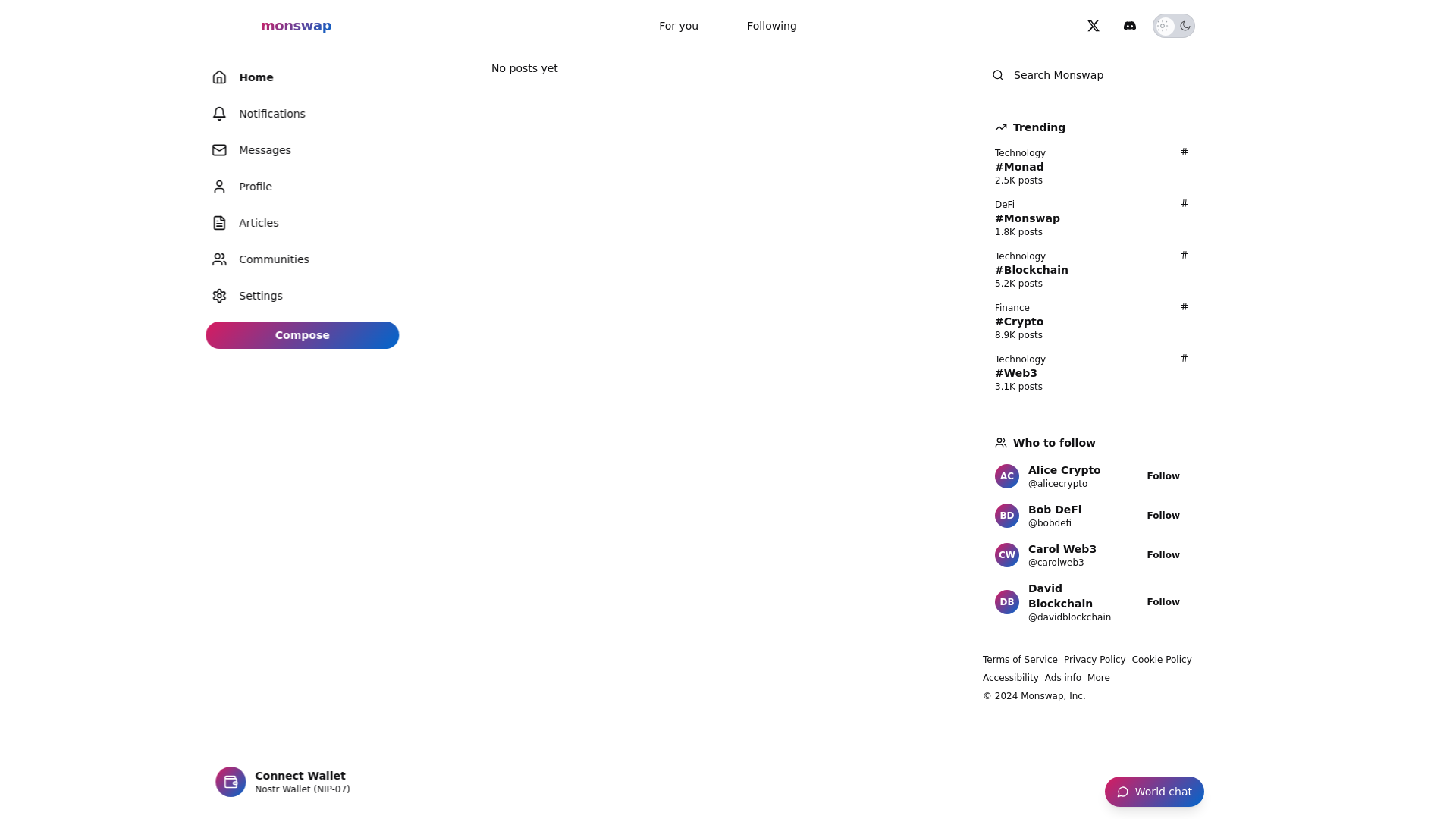website screenshot of https://twatter.army/