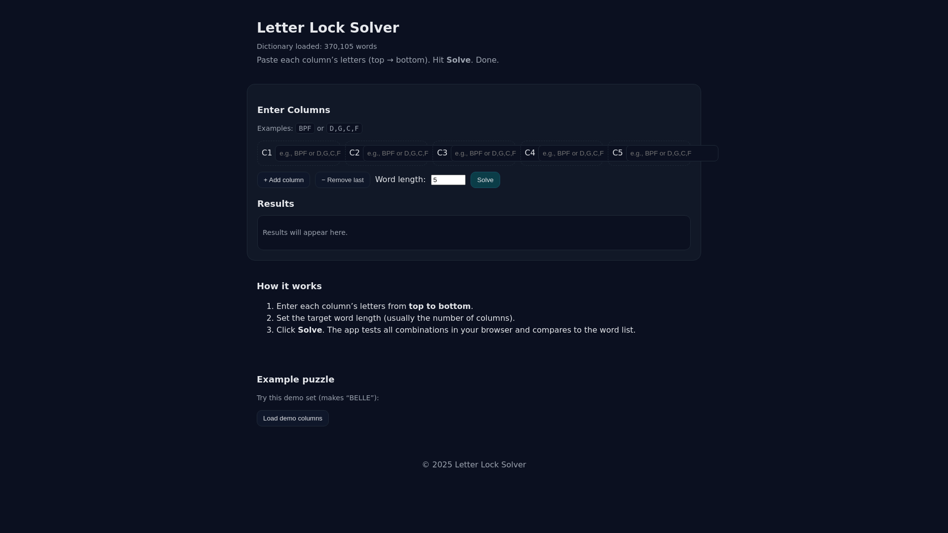 website screenshot of https://letterlockmain1.pages.dev/