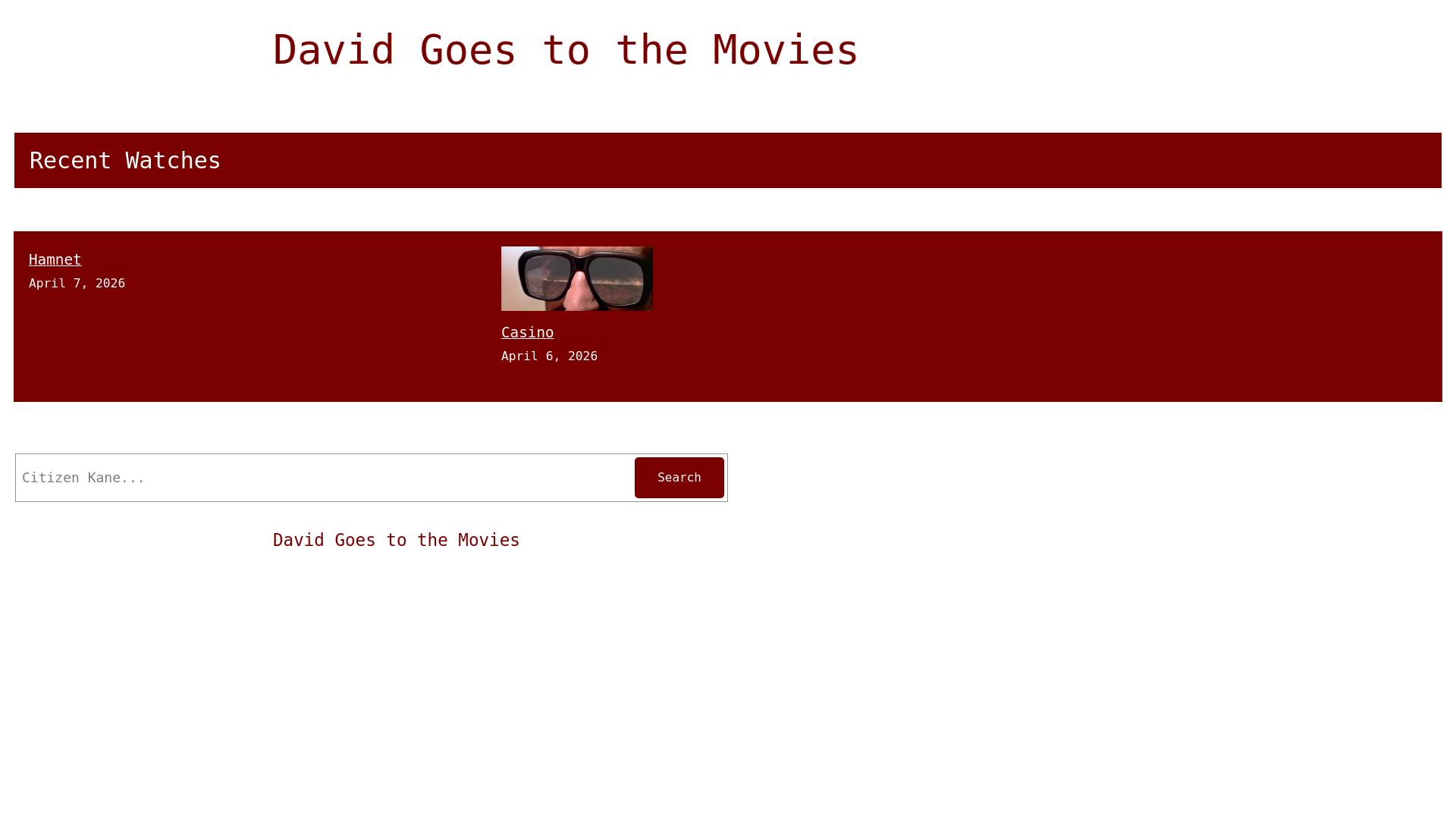 website screenshot of https://davidgoestothemovies.blog/
