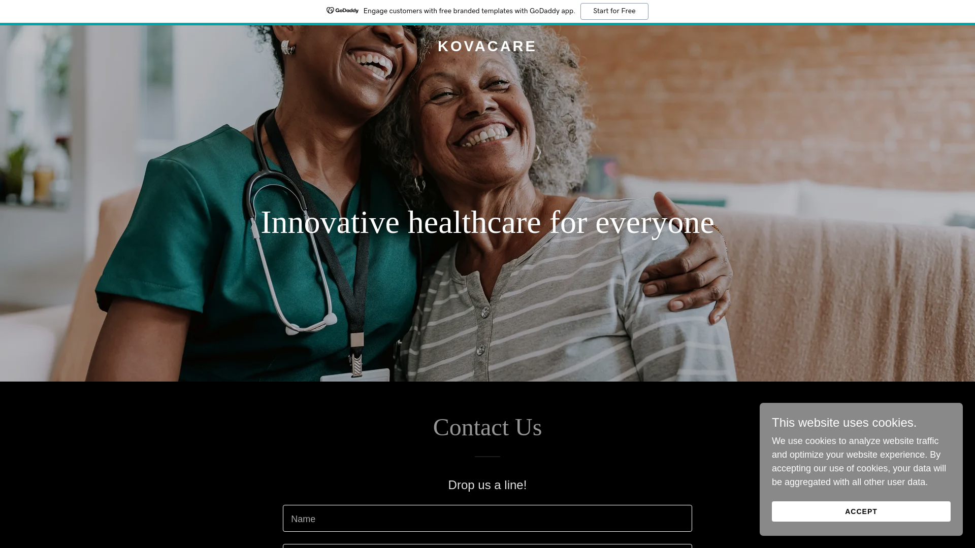 website screenshot of https://kovacare.co/