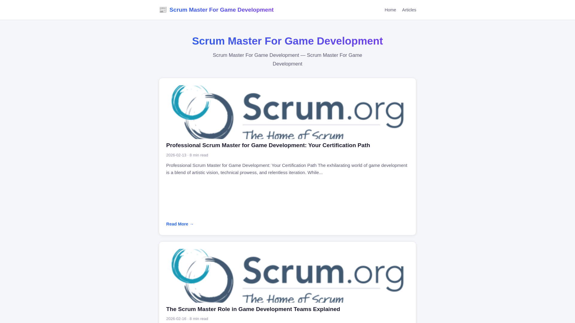 website screenshot of https://scrum-master-for-game-development.pages.dev/