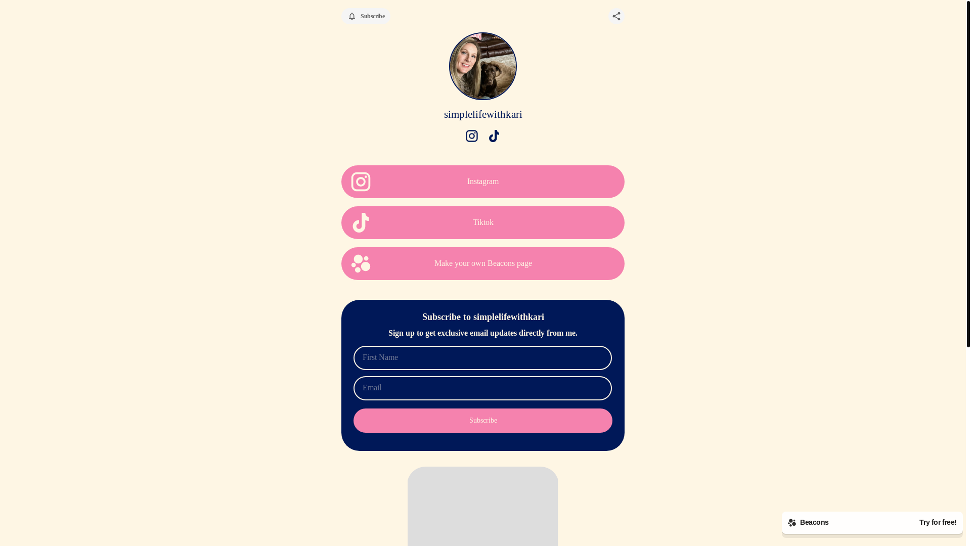 website screenshot of https://simplelifewithkari.com/