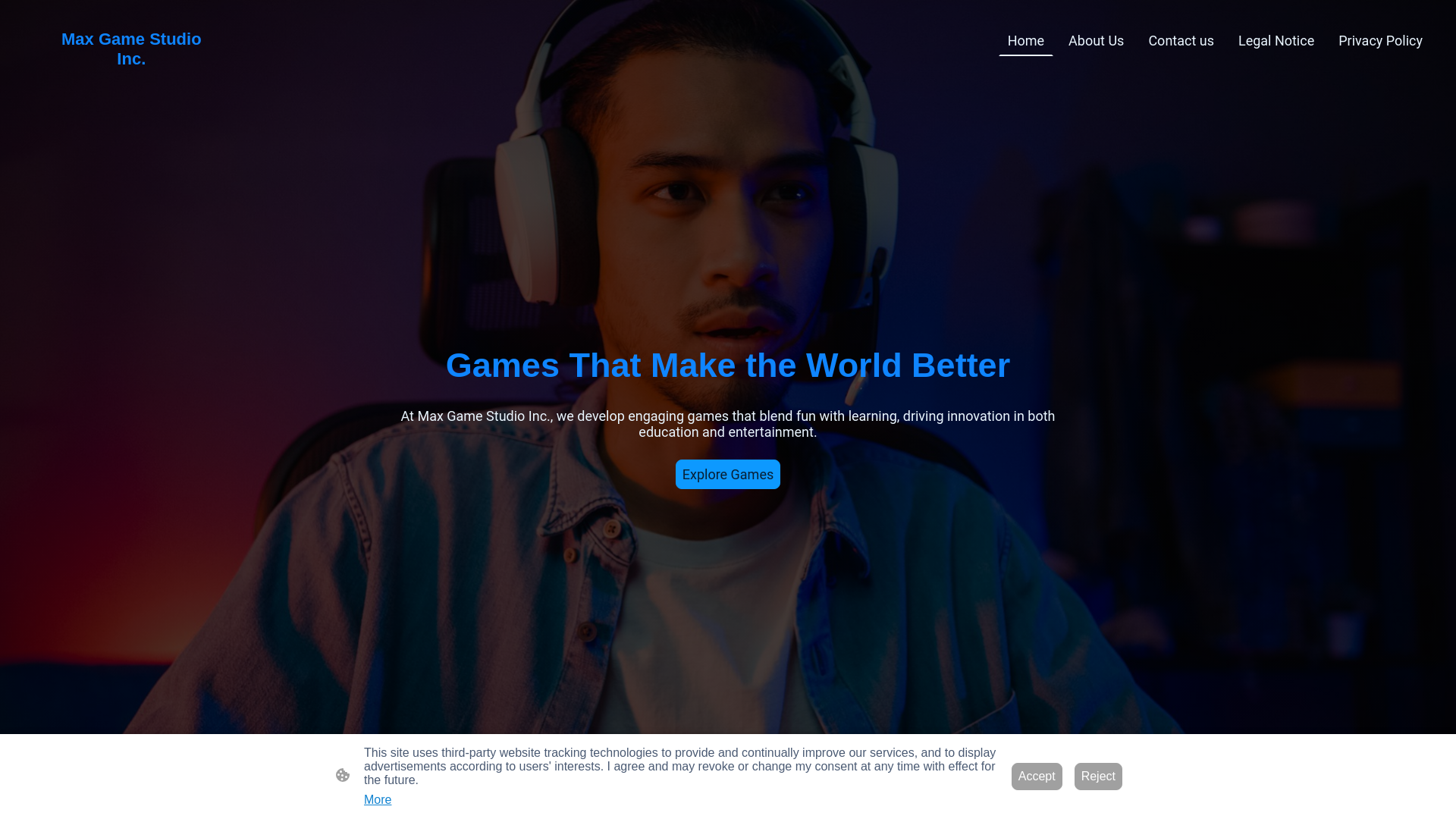 website screenshot of https://maxgamestudio.net/