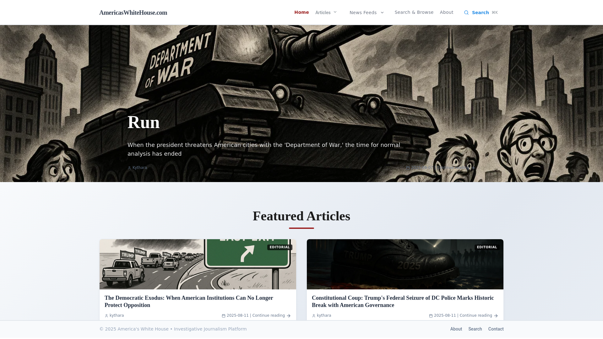 website screenshot of https://americas-white-house.pages.dev/