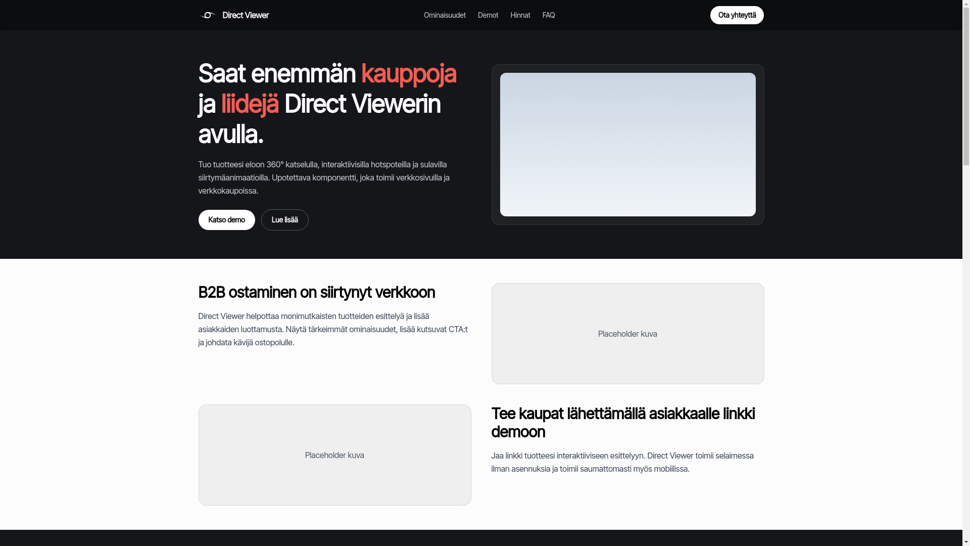 website screenshot of https://directviewer.fi/