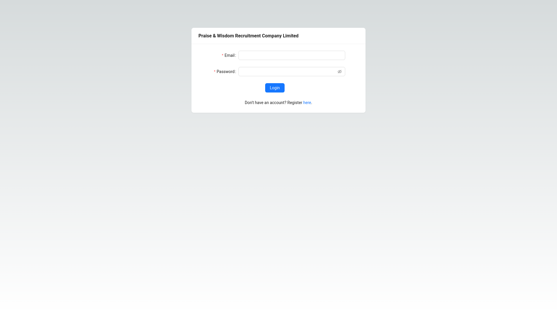 website screenshot of https://praisewisdomrecruitment.com
