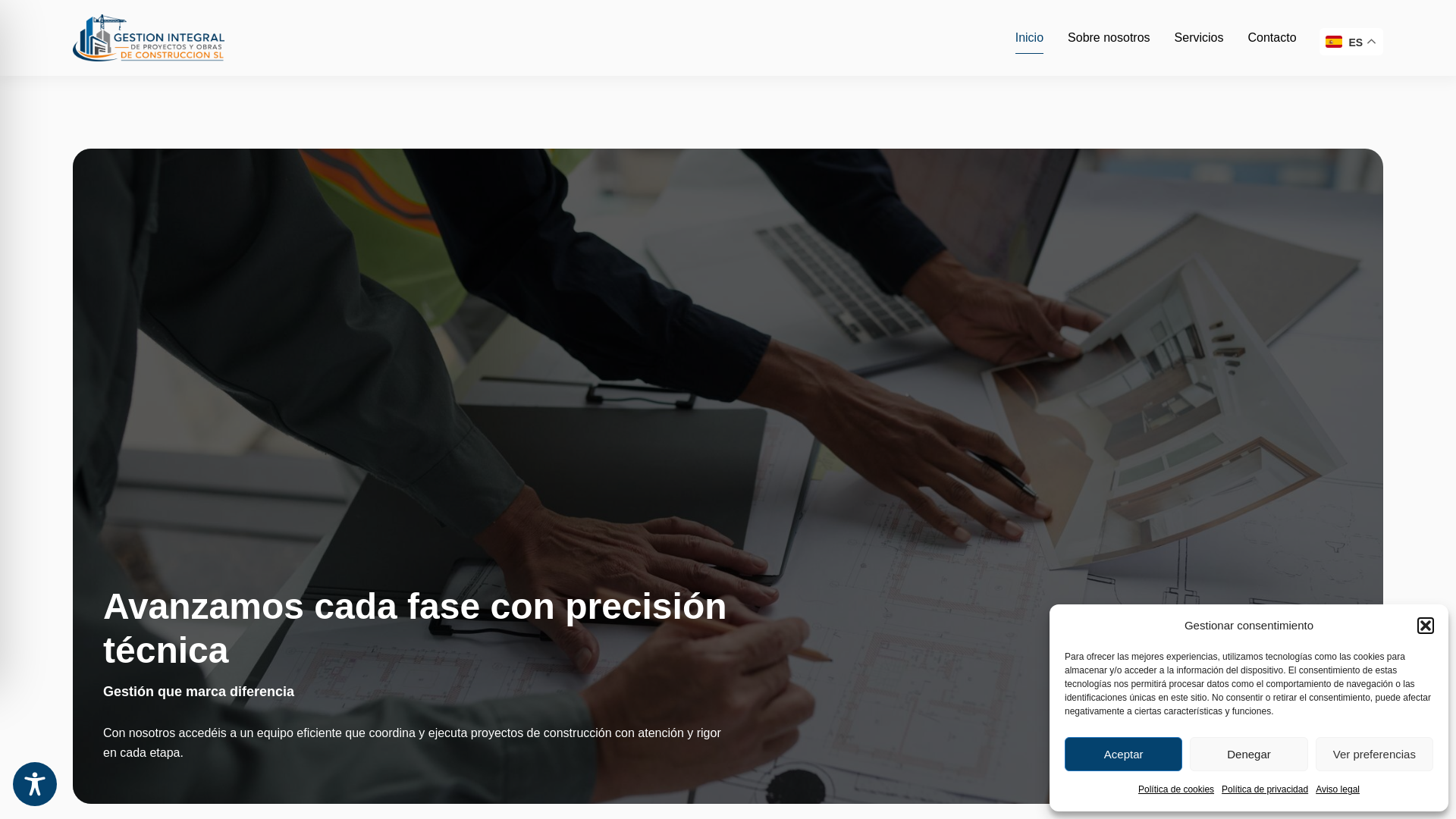 website screenshot of https://gestionintegraldeproyectosyobrasdeconstruccion.com/