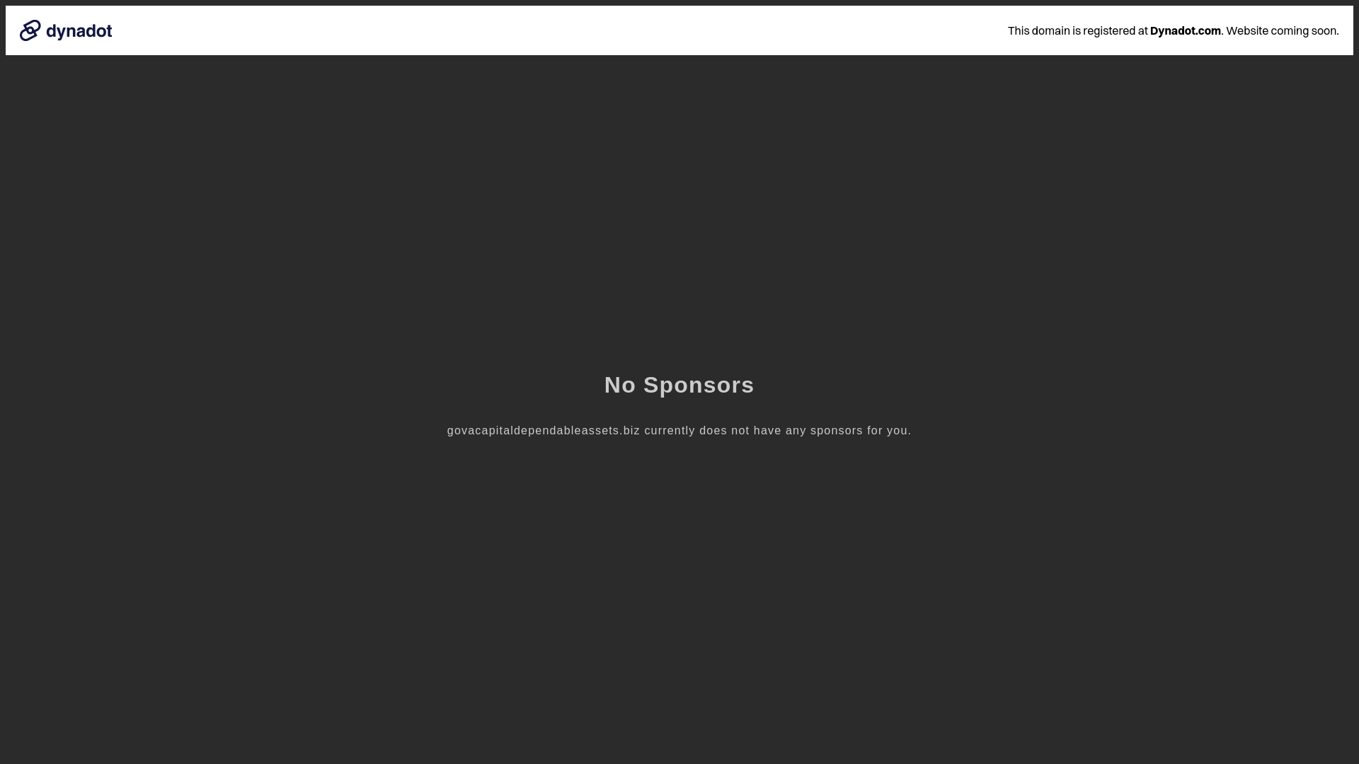 website screenshot of https://govacapitaldependableassets.biz/