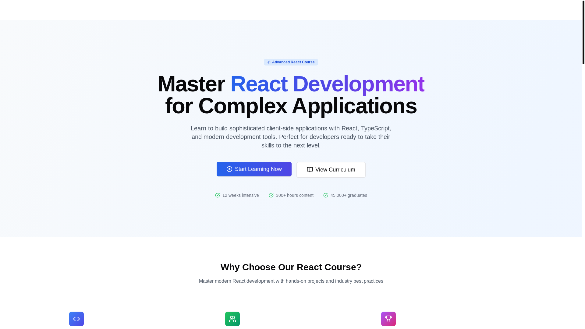 website screenshot of https://reactacademy.info/