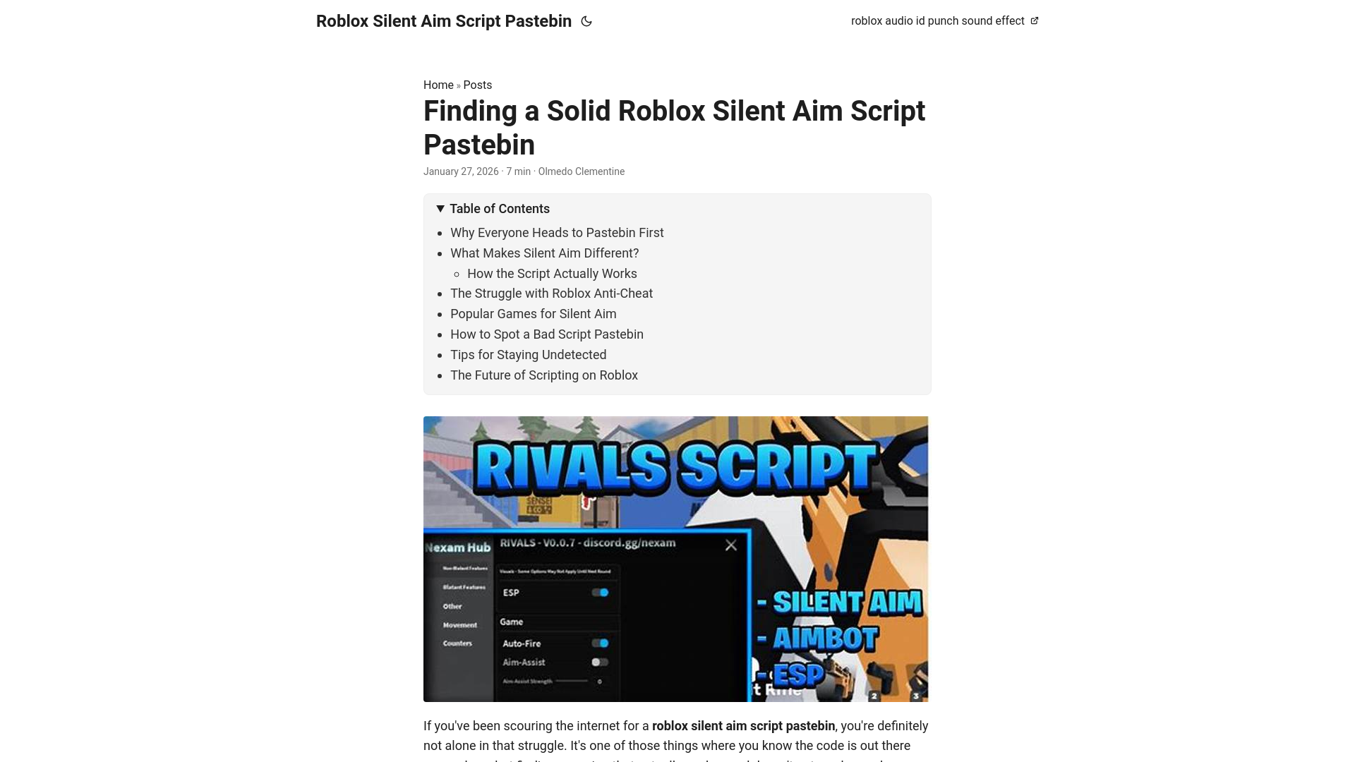 website screenshot of https://roblox-silent-aim-script-pastebin.pages.dev/