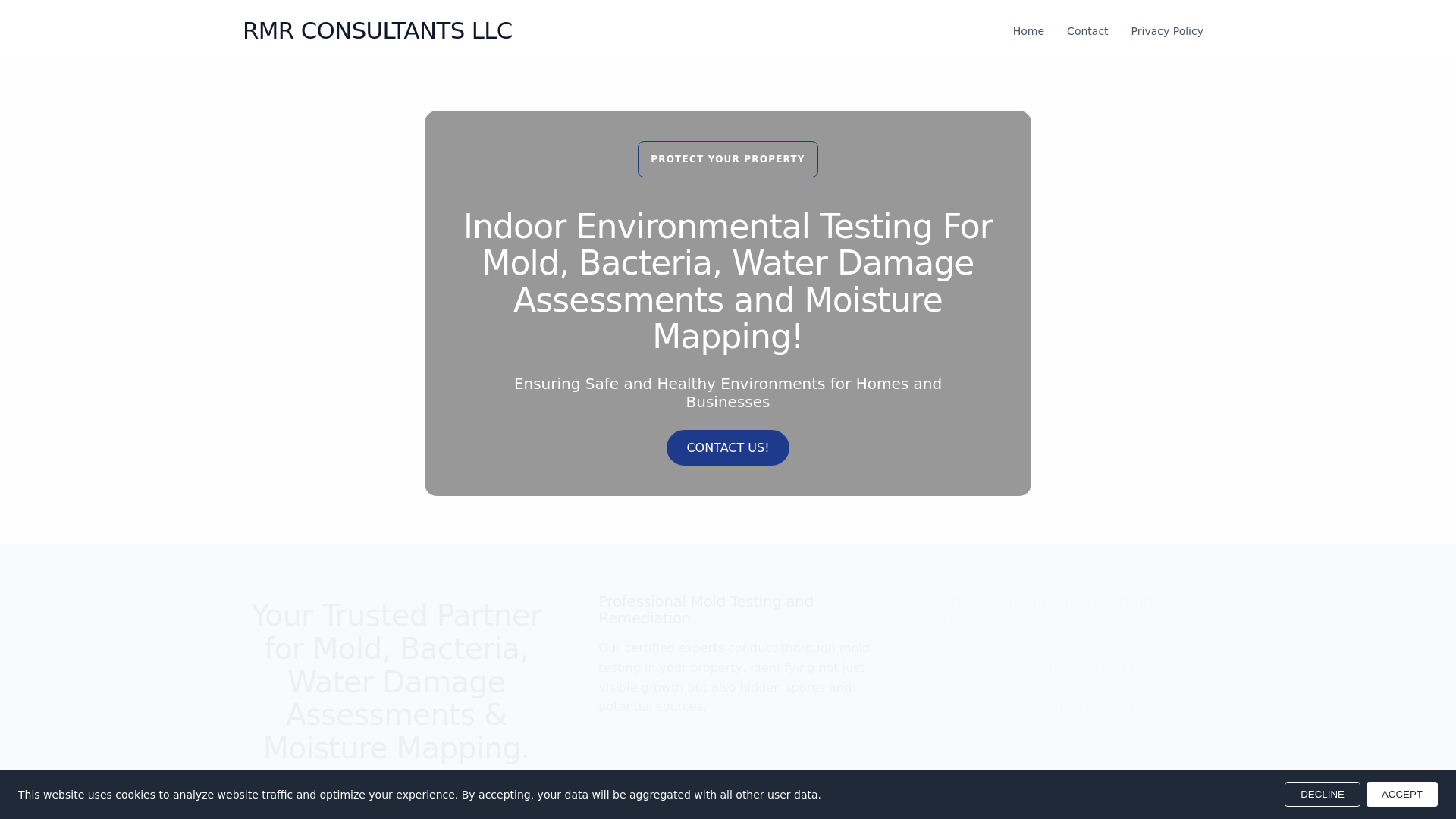 website screenshot of https://rmrconsultantsllc.com