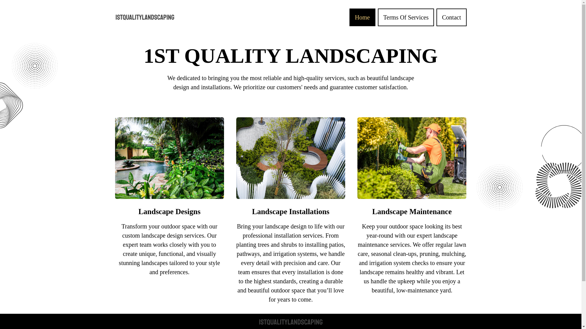 website screenshot of https://1stqualitylandscaping.com/