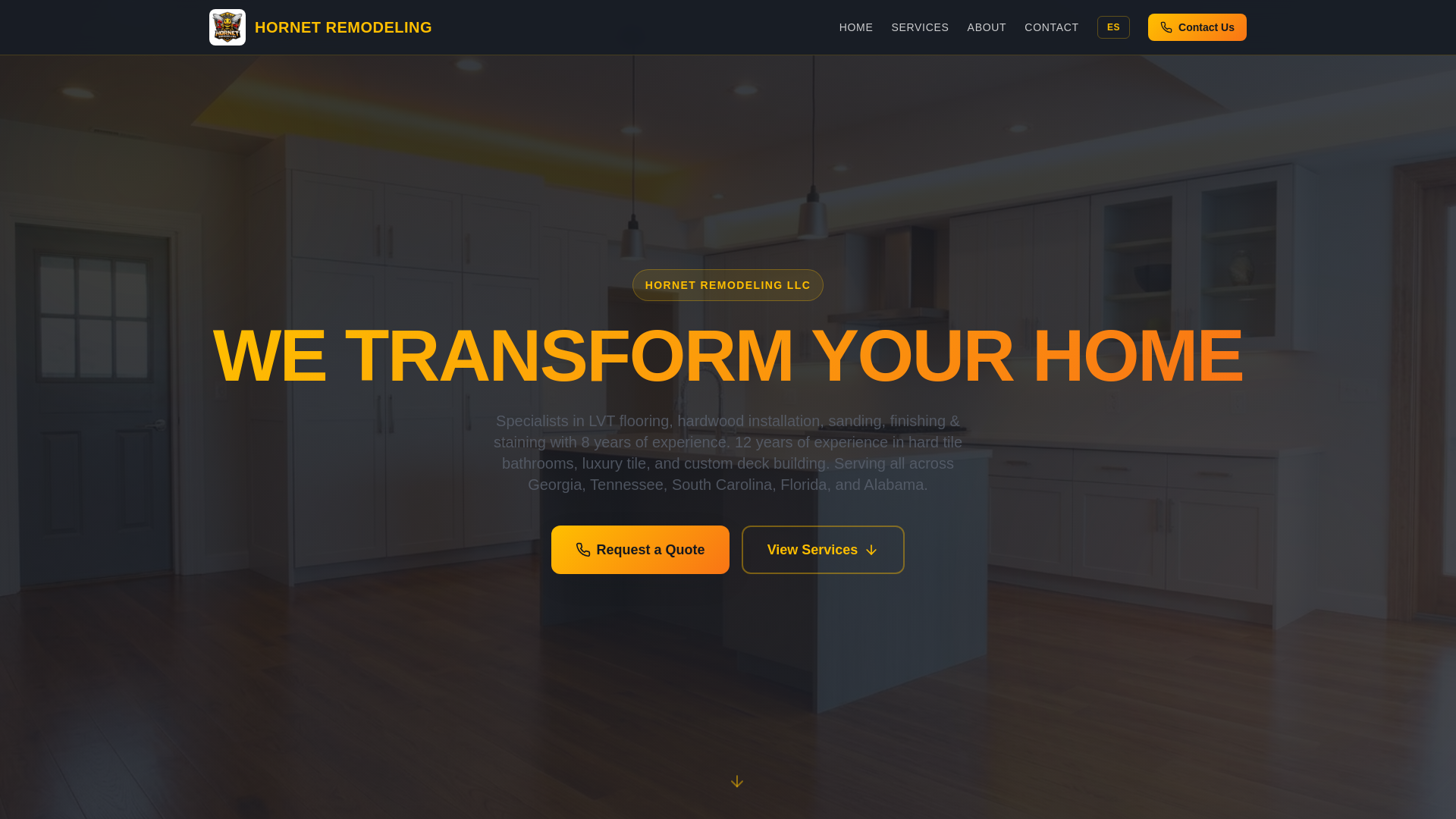 website screenshot of https://hornetremodelingllc.com/
