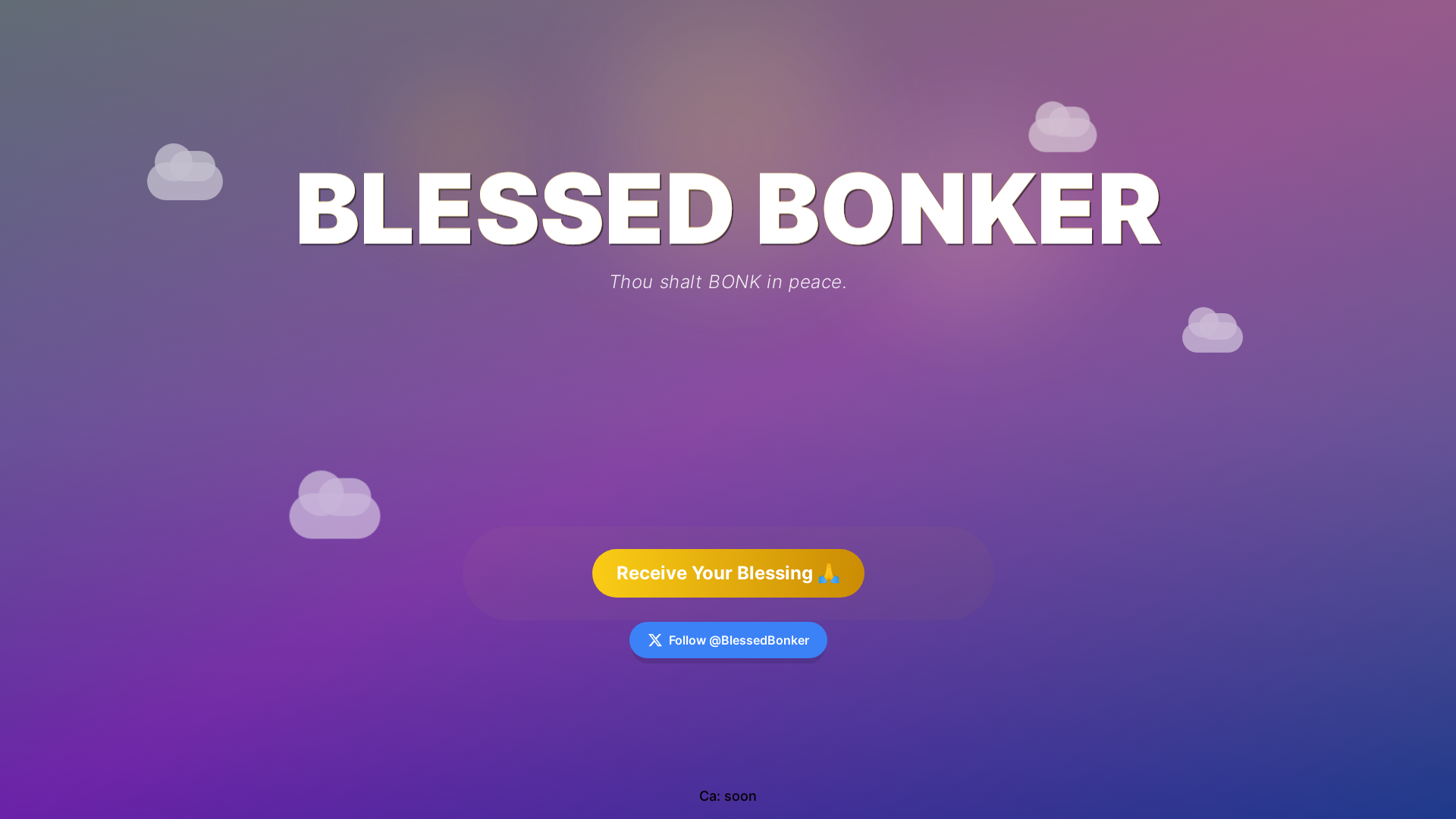 website screenshot of https://blessedbonker.fun/