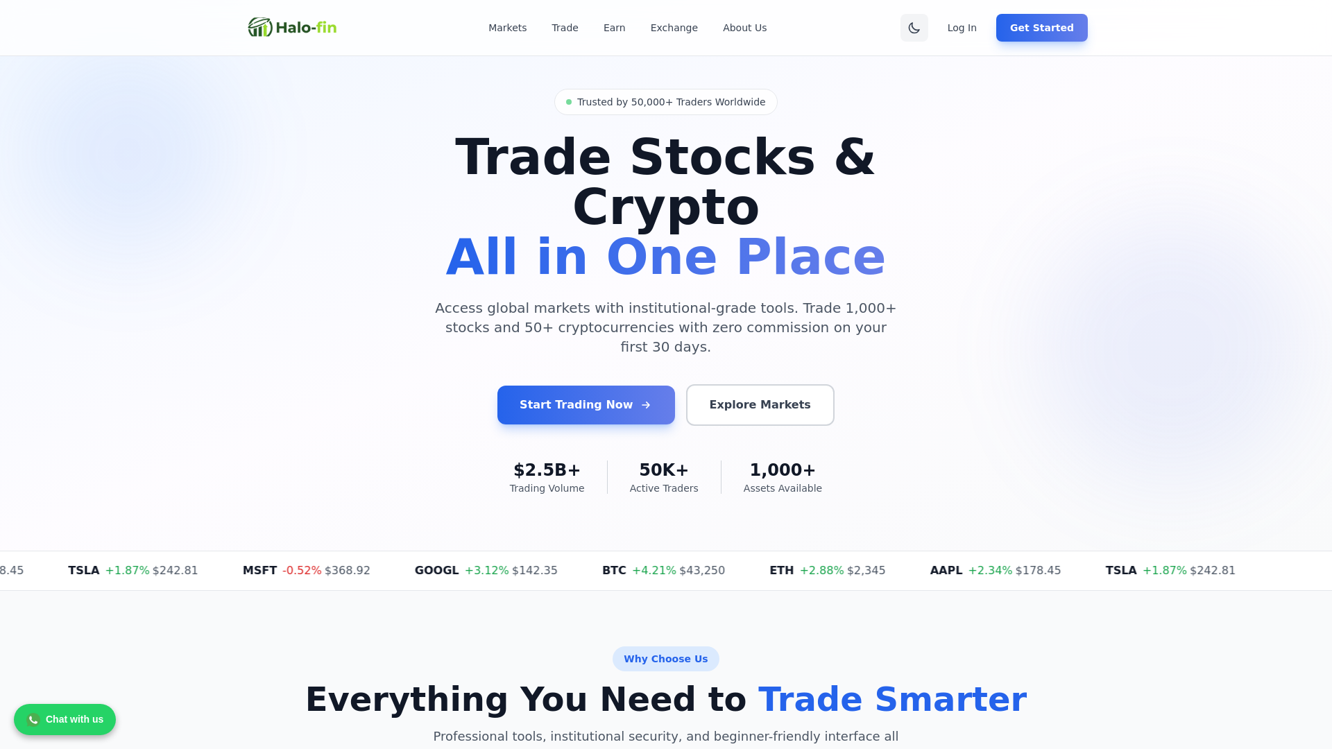 website screenshot of https://halo-fin.com/