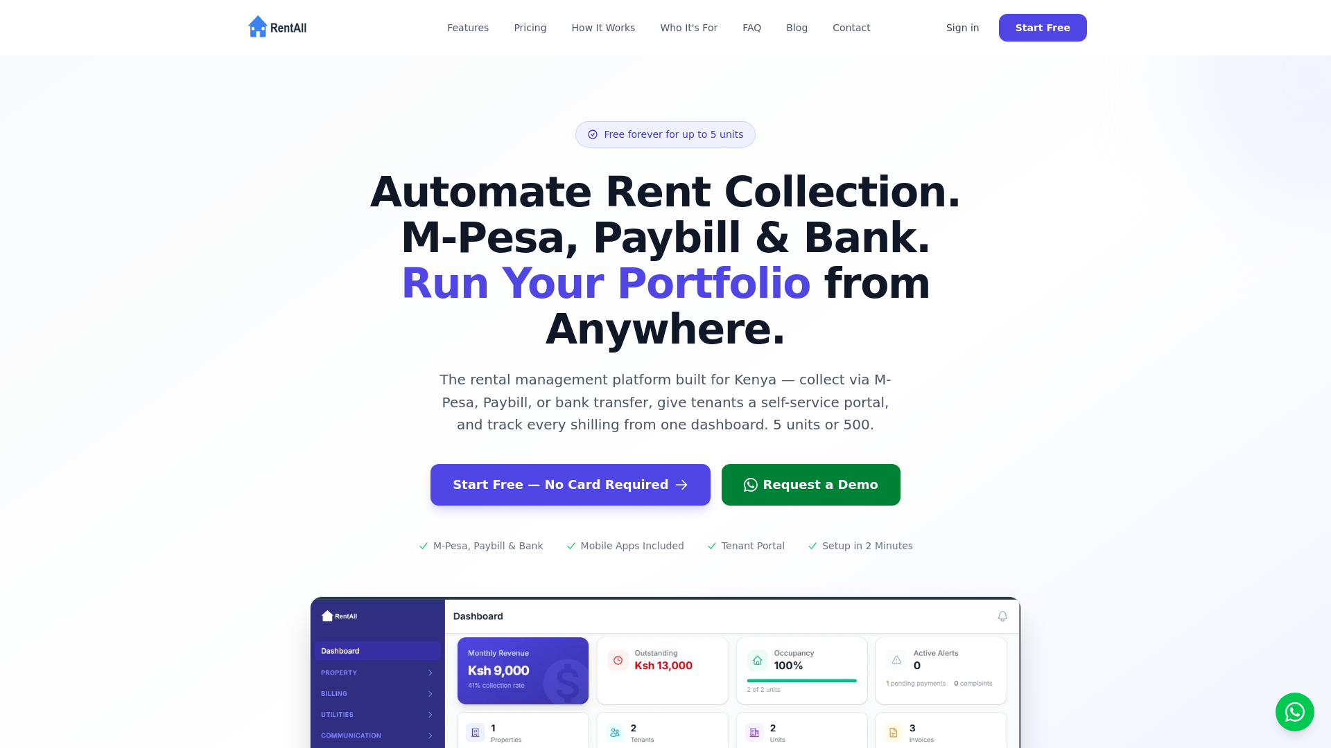 website screenshot of https://rentall.co.ke/
