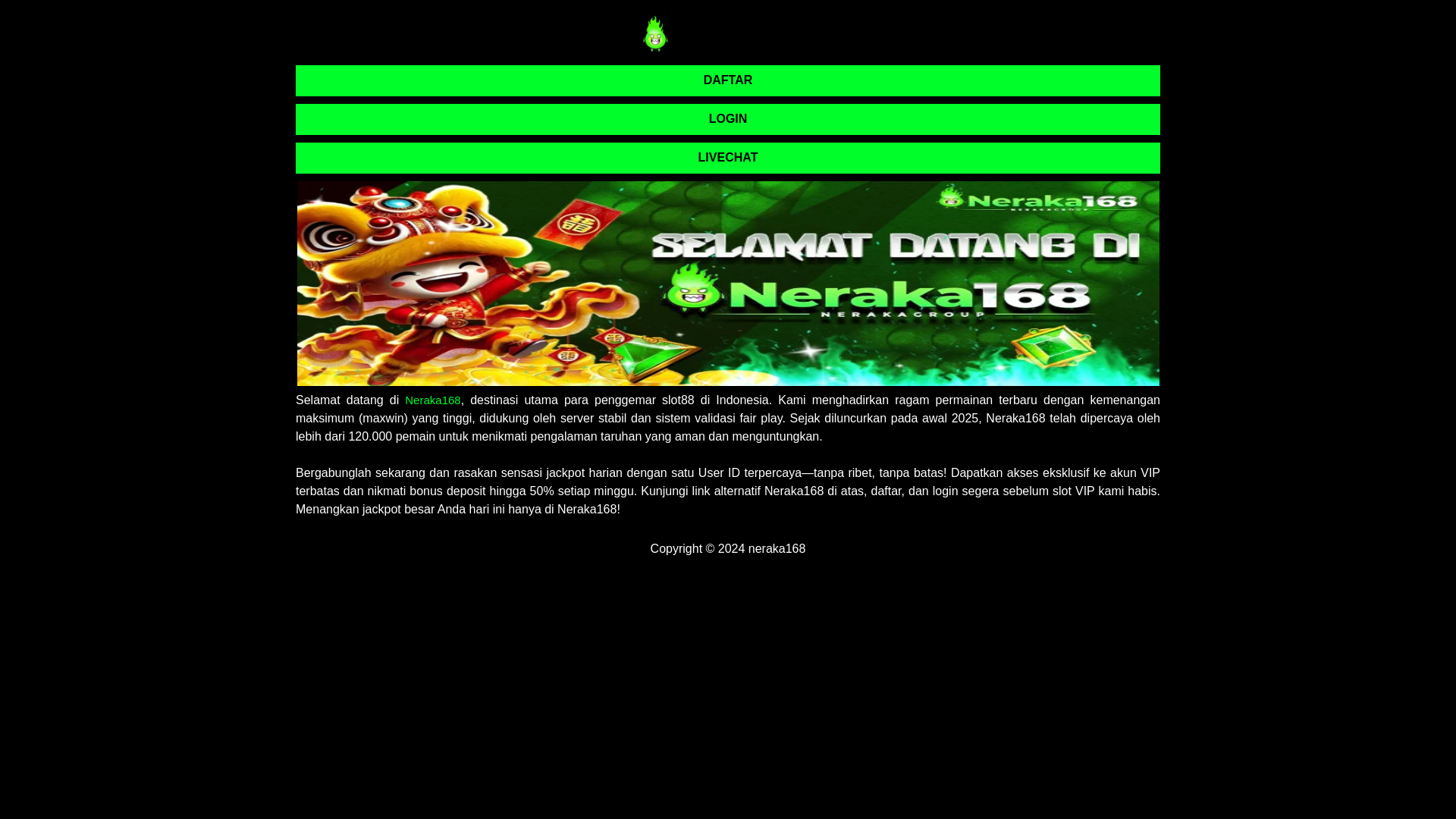 website screenshot of https://neraka168nlamp.pages.dev/