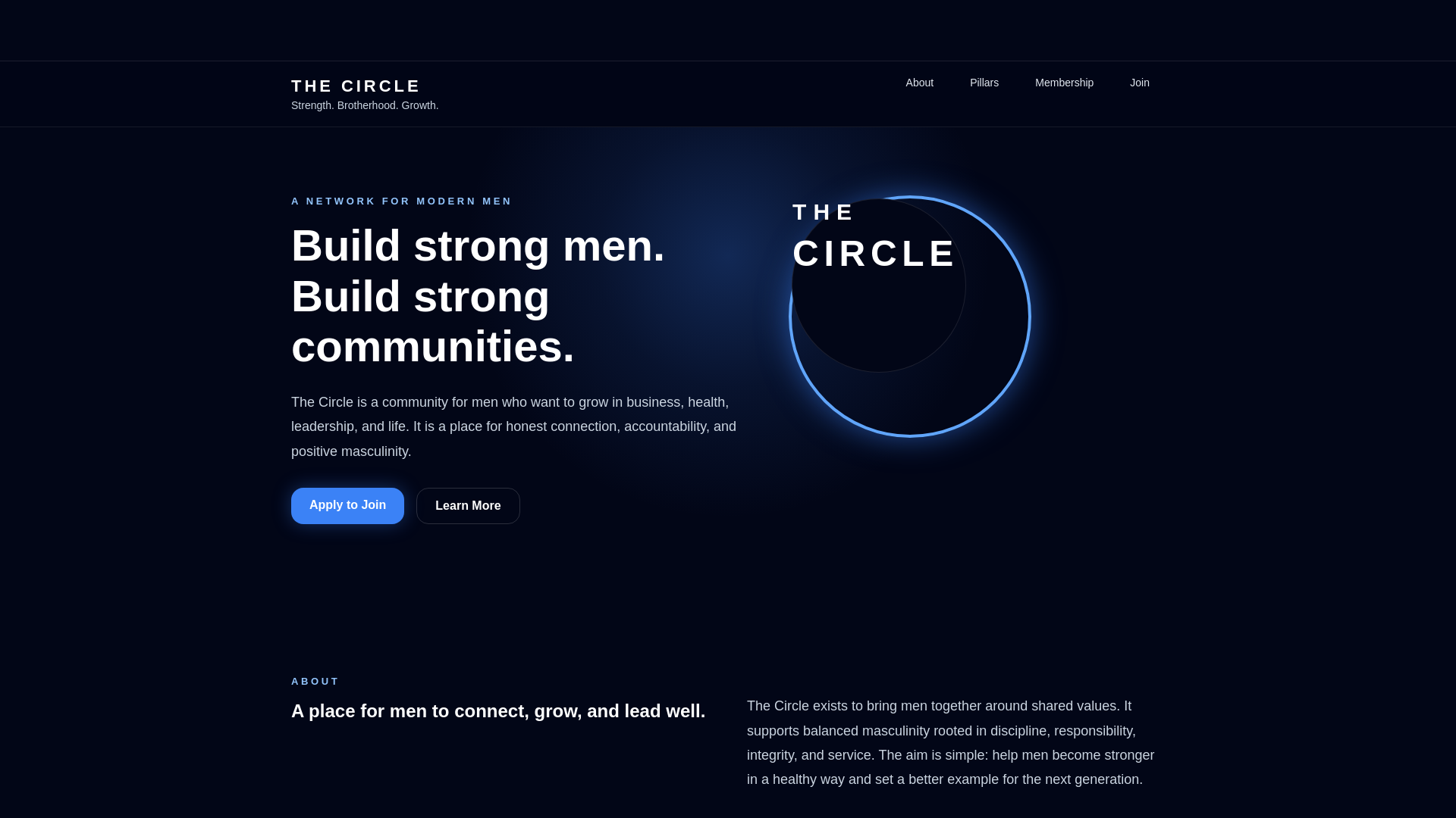 website screenshot of https://thecirclemen.com/