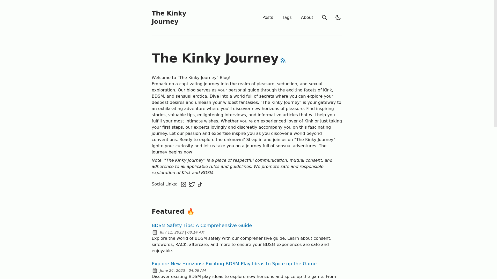 website screenshot of https://thekinkyjourney.pages.dev/
