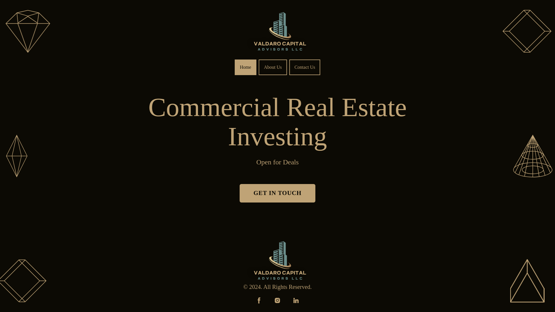 website screenshot of https://valdaro.capital/