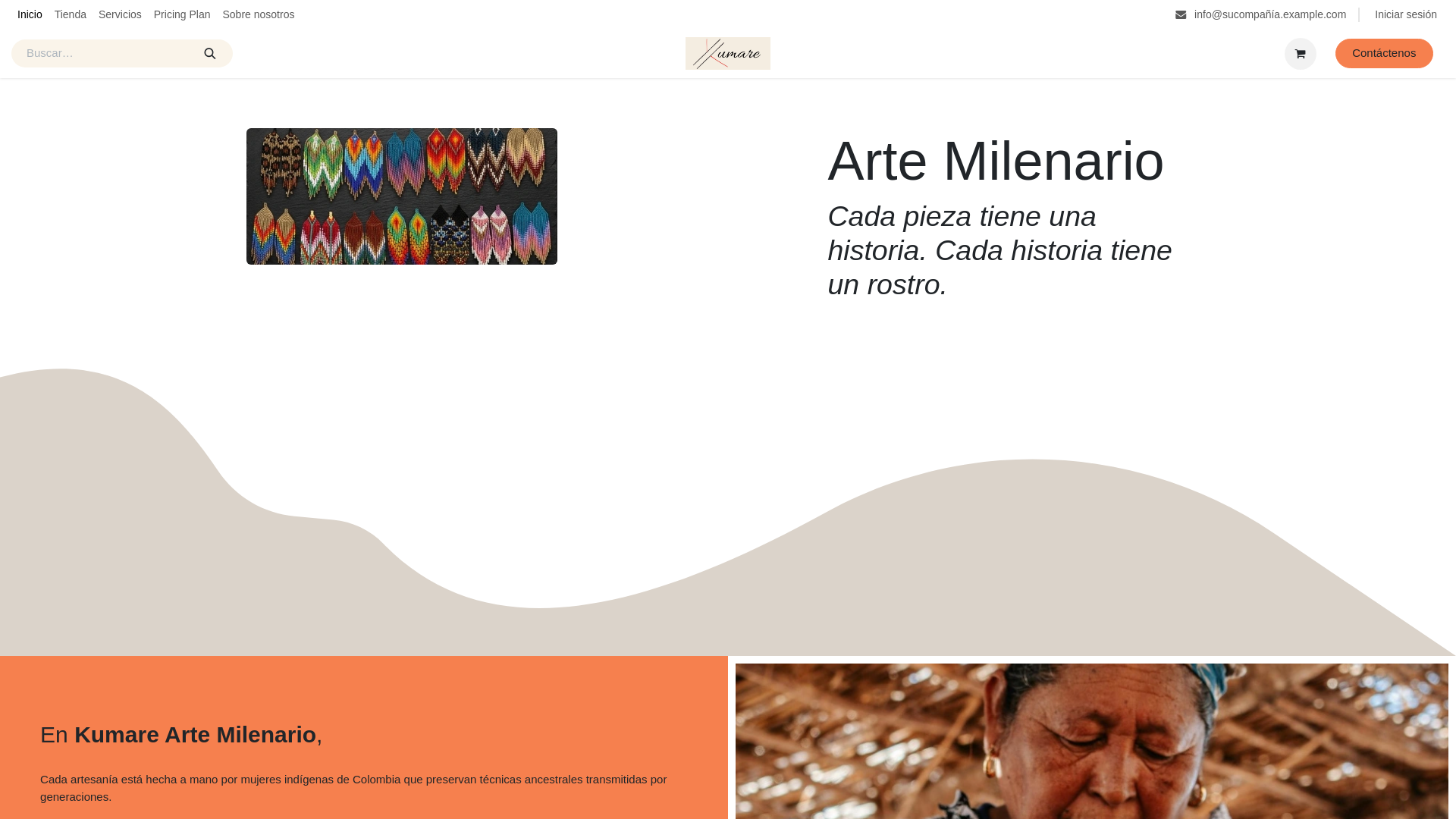 website screenshot of https://kumareartemilenario.com/