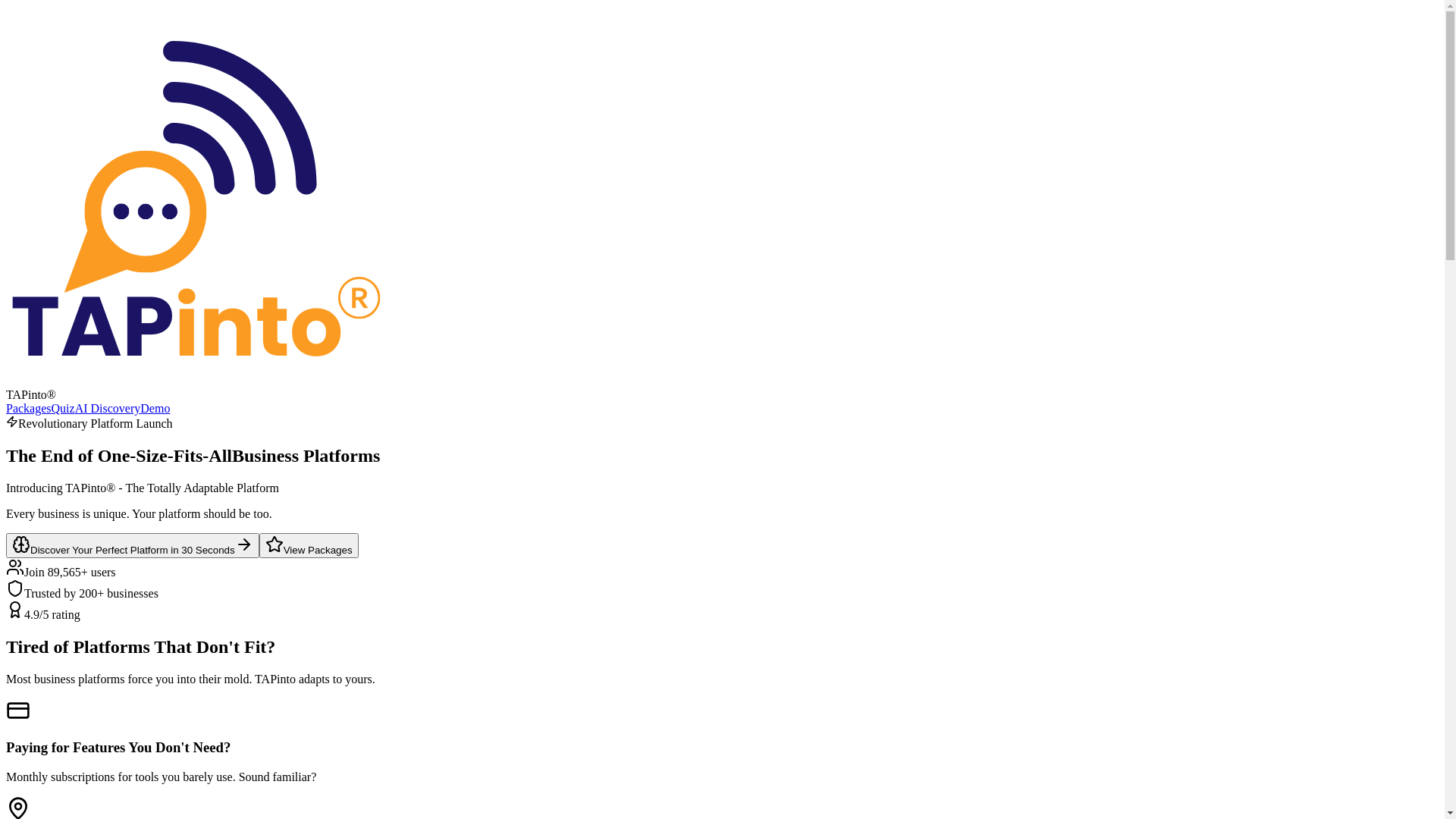 website screenshot of https://tapinto-platform-v2.pages.dev/