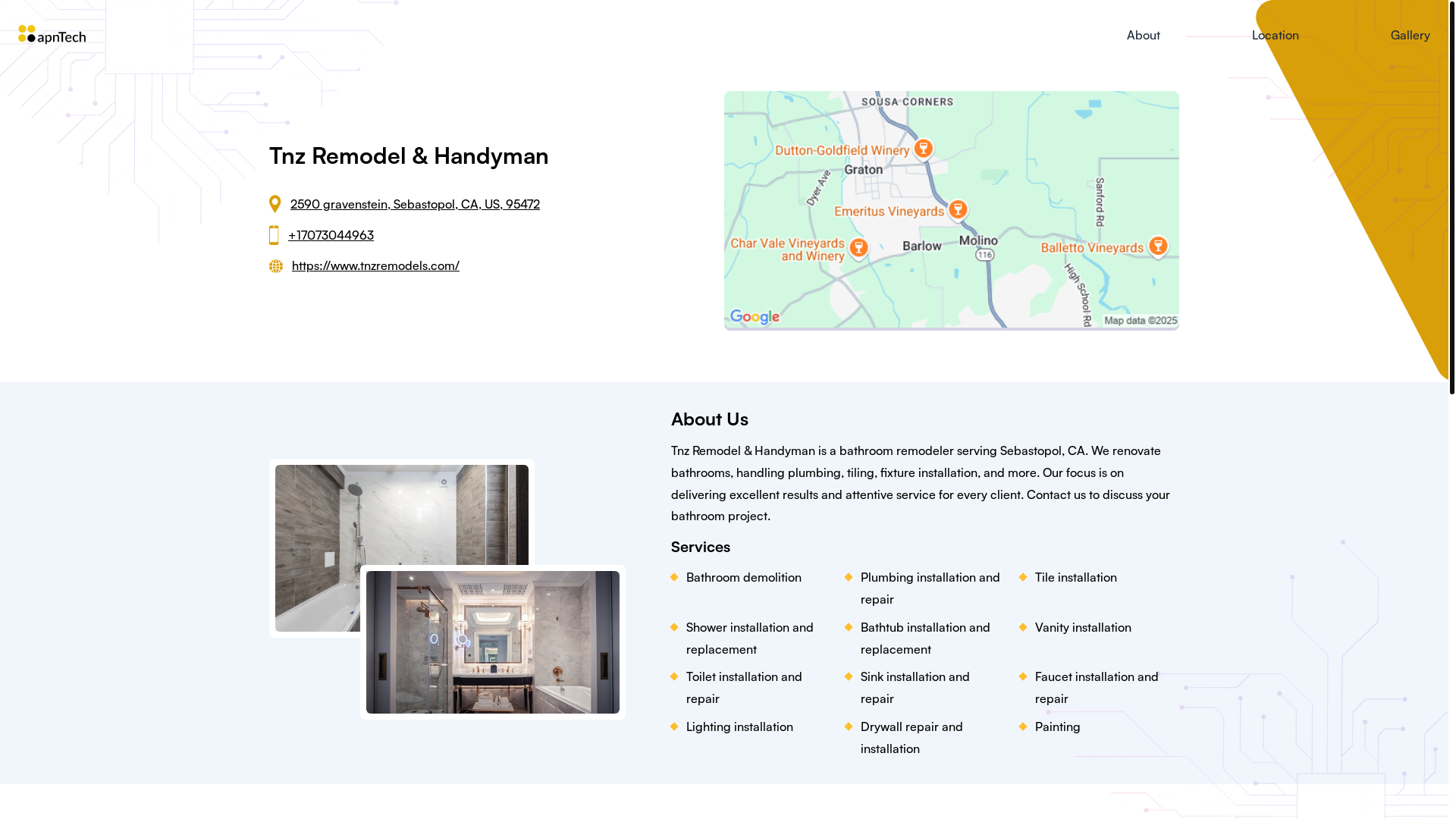 website screenshot of https://tnzremodelhandyman.online/