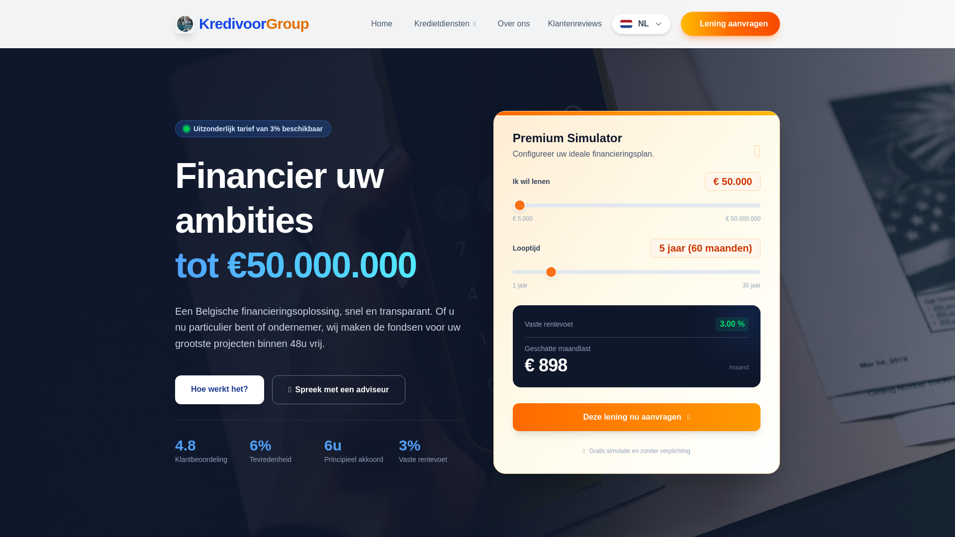 website screenshot of https://kredivoor.com/