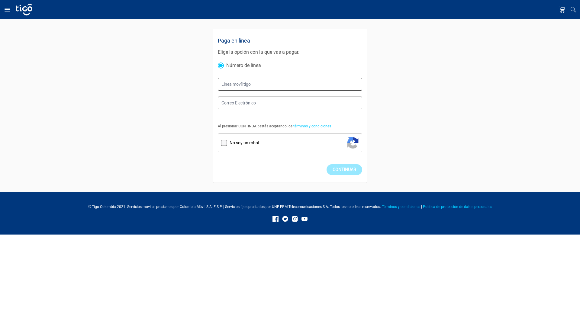 website screenshot of https://recaudosmitigexpress.com.co/