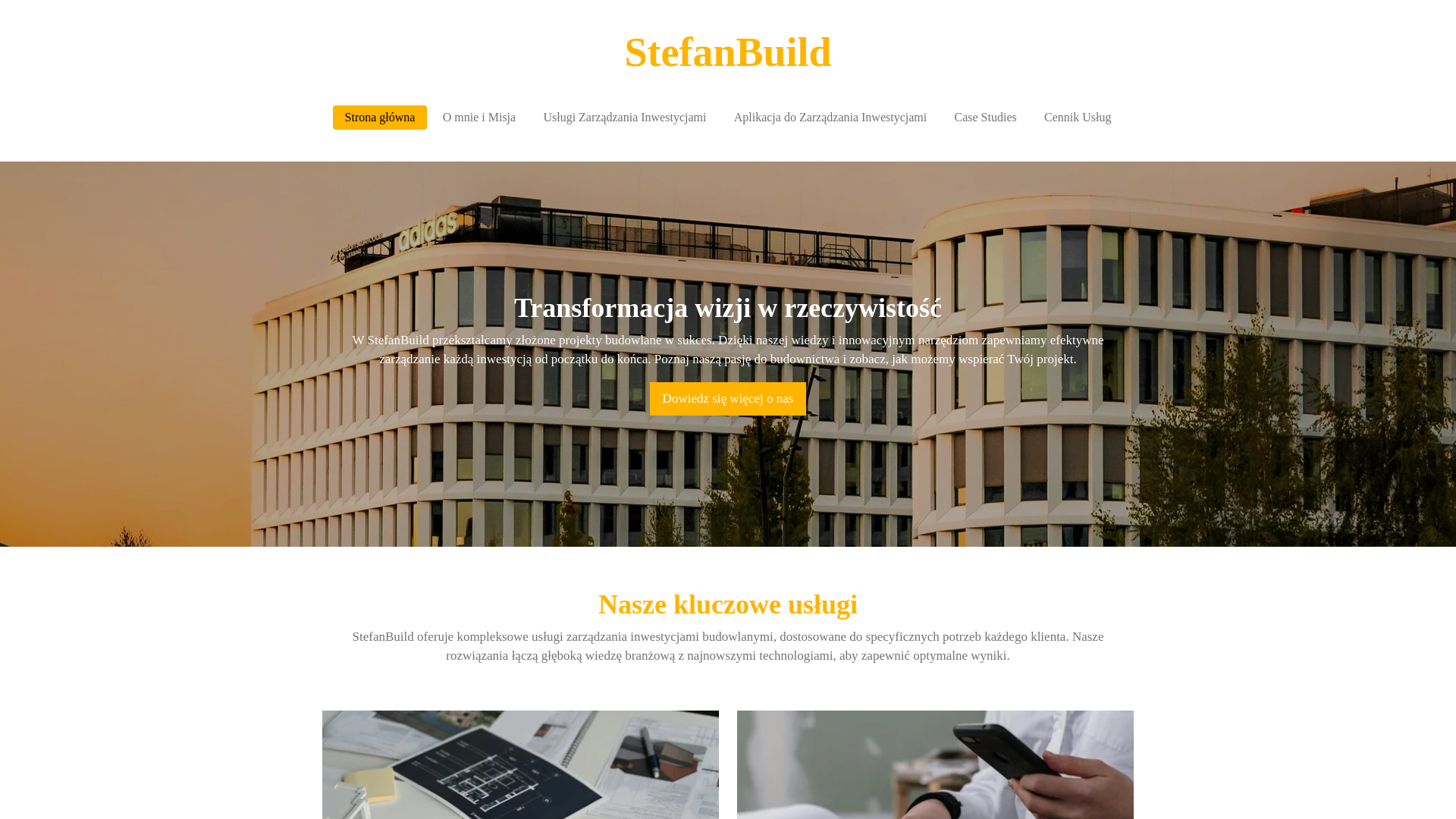website screenshot of https://stefanbuild.pl