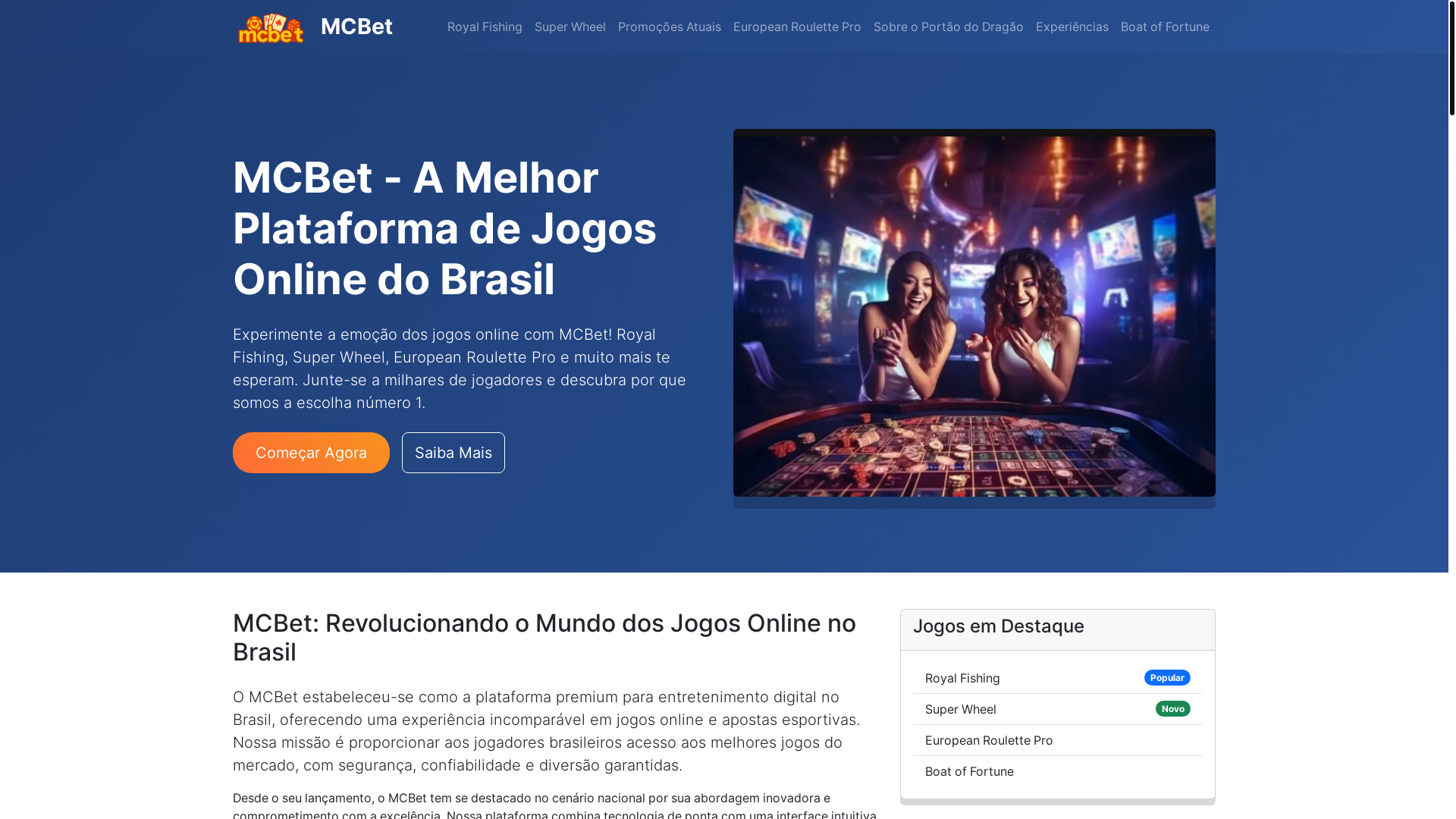 website screenshot of https://mcbet7.com/