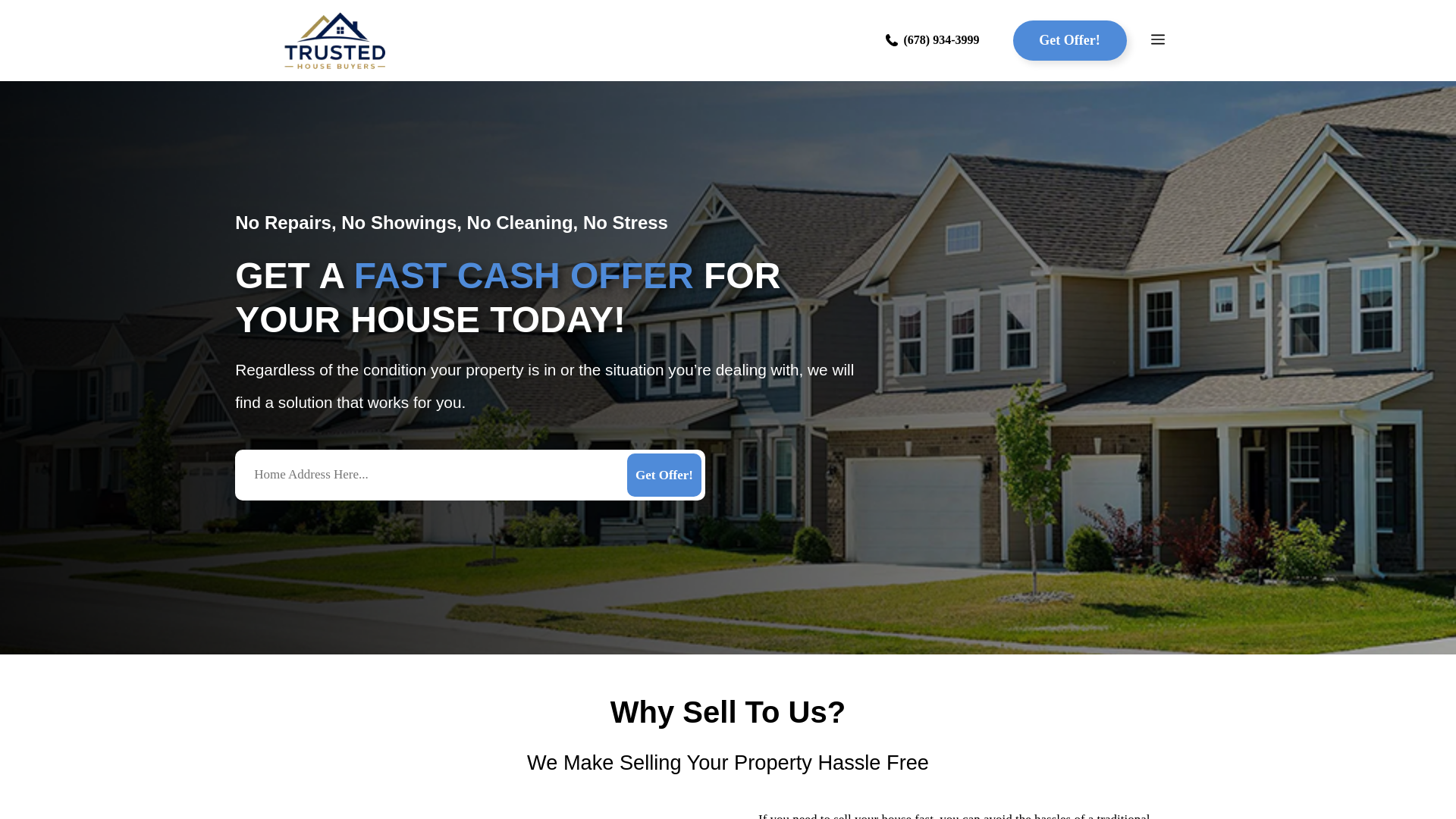 website screenshot of https://trustedhousesbuyer.com/