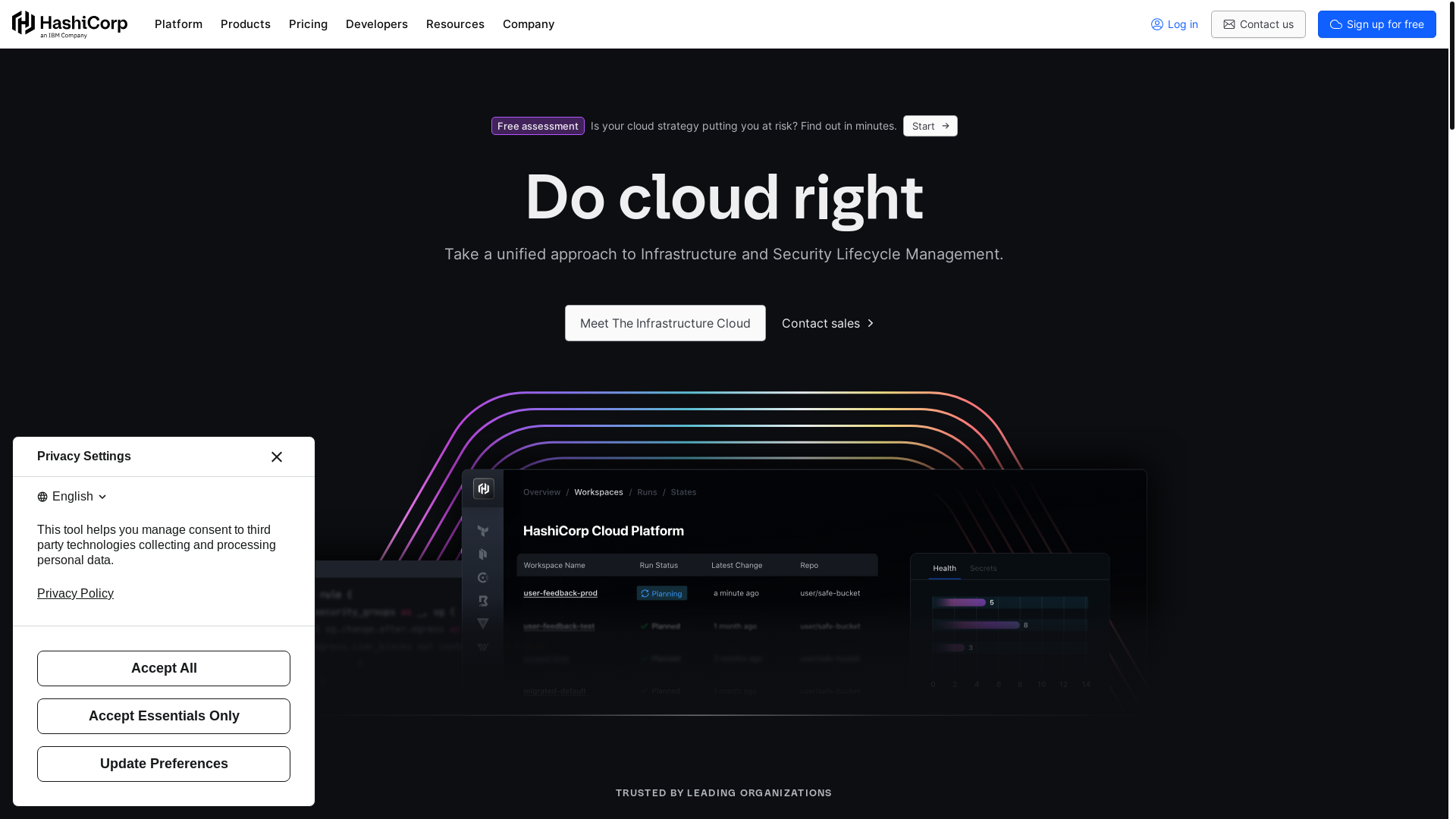 website screenshot of https://hashicorptest1.com/