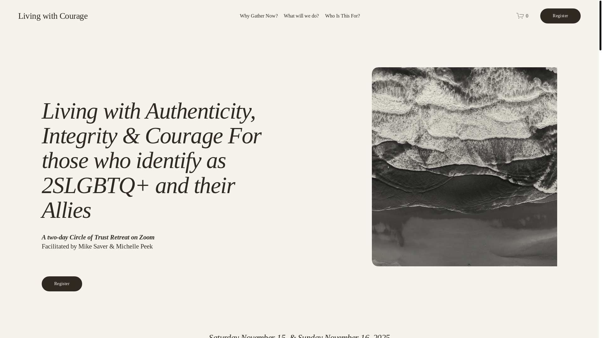 website screenshot of https://livingwithauthenticityintegritycourage.ca/