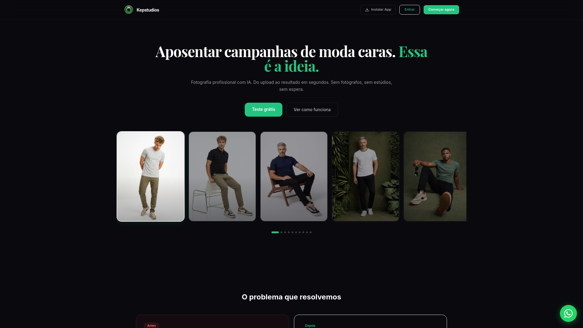 website screenshot of https://kepstudios.com.br/