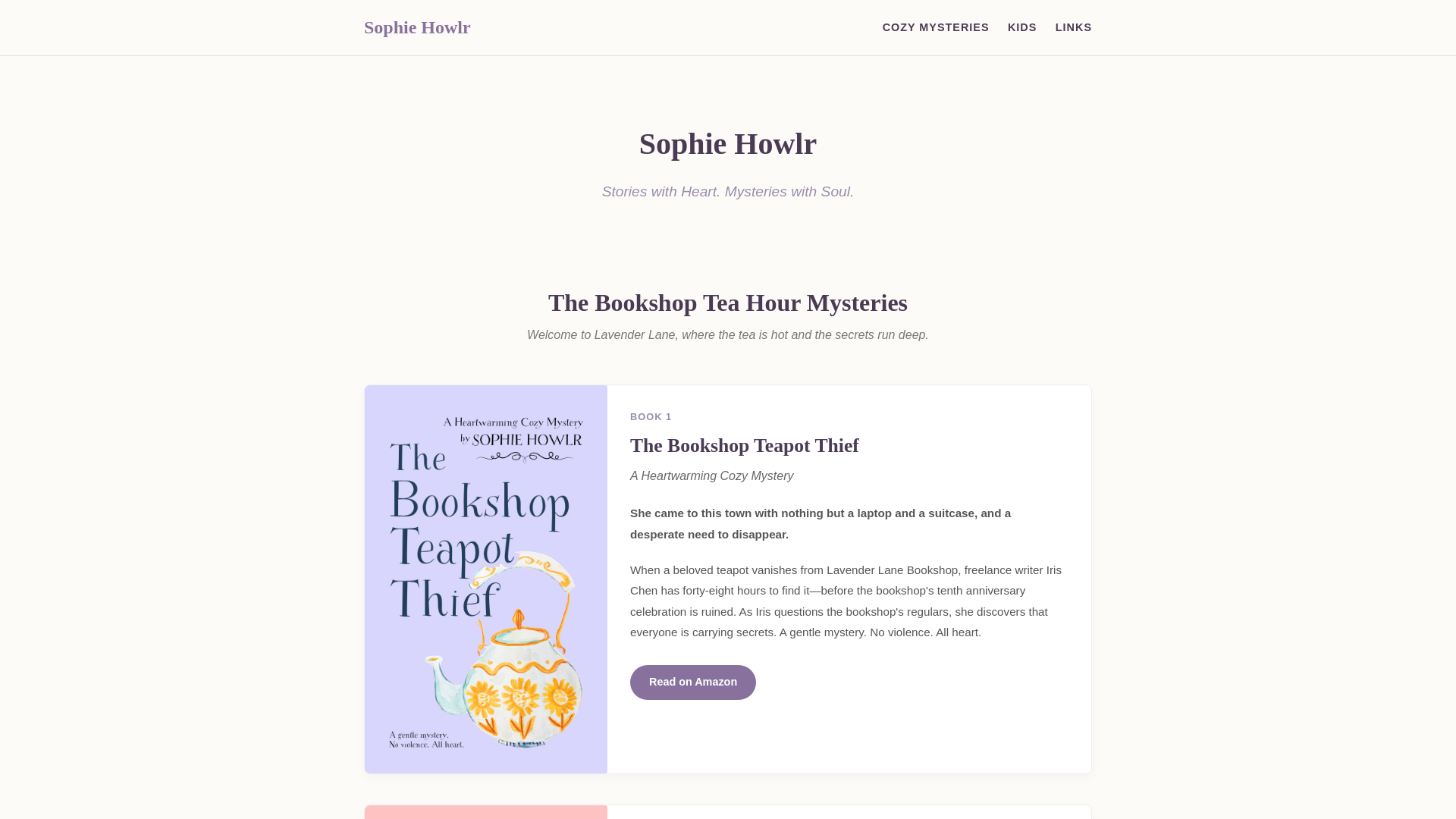 website screenshot of https://sophiehowlr-com.pages.dev/