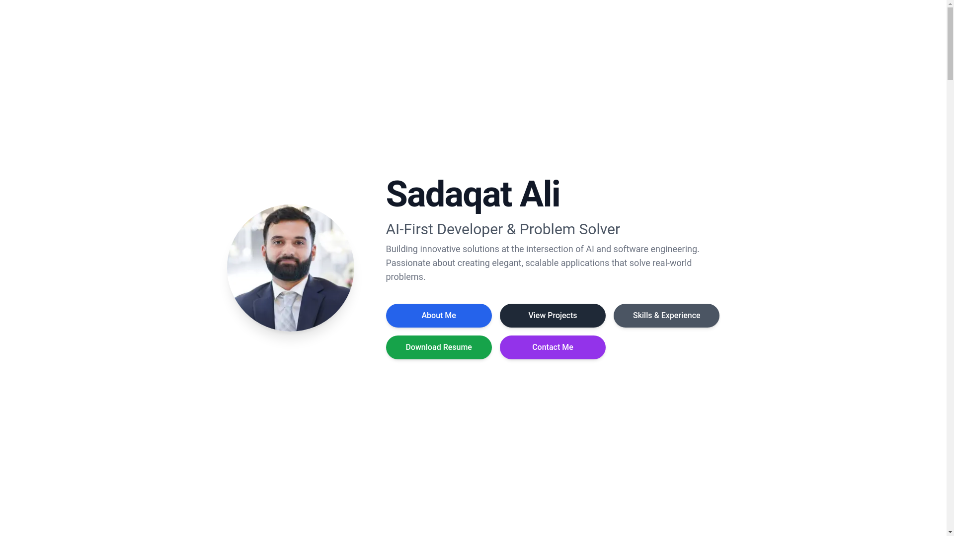 website screenshot of https://sadaqat.ai/
