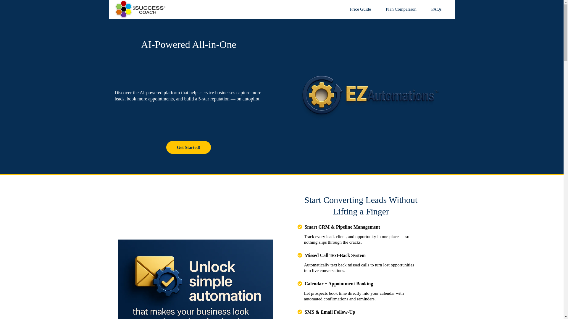 website screenshot of https://ezautomations.app/