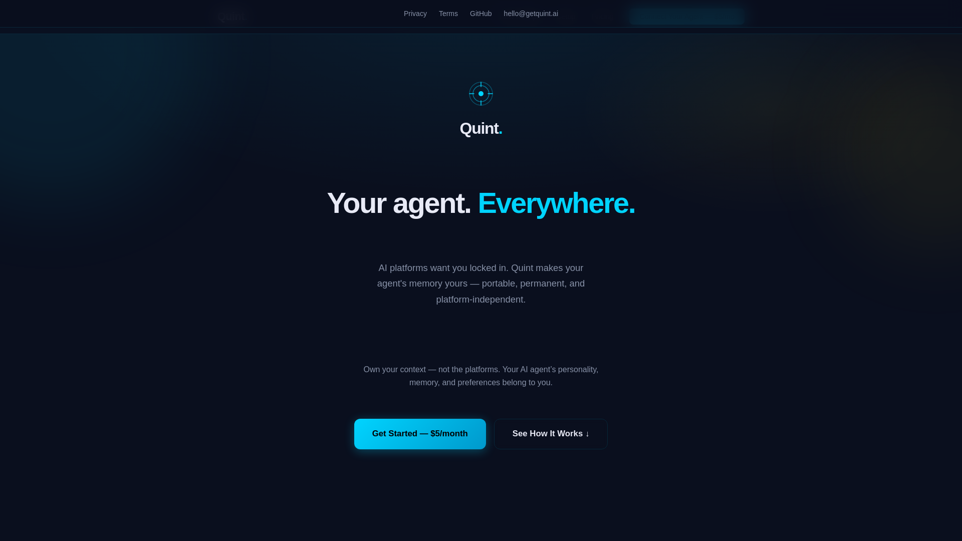website screenshot of https://openquintessence.com