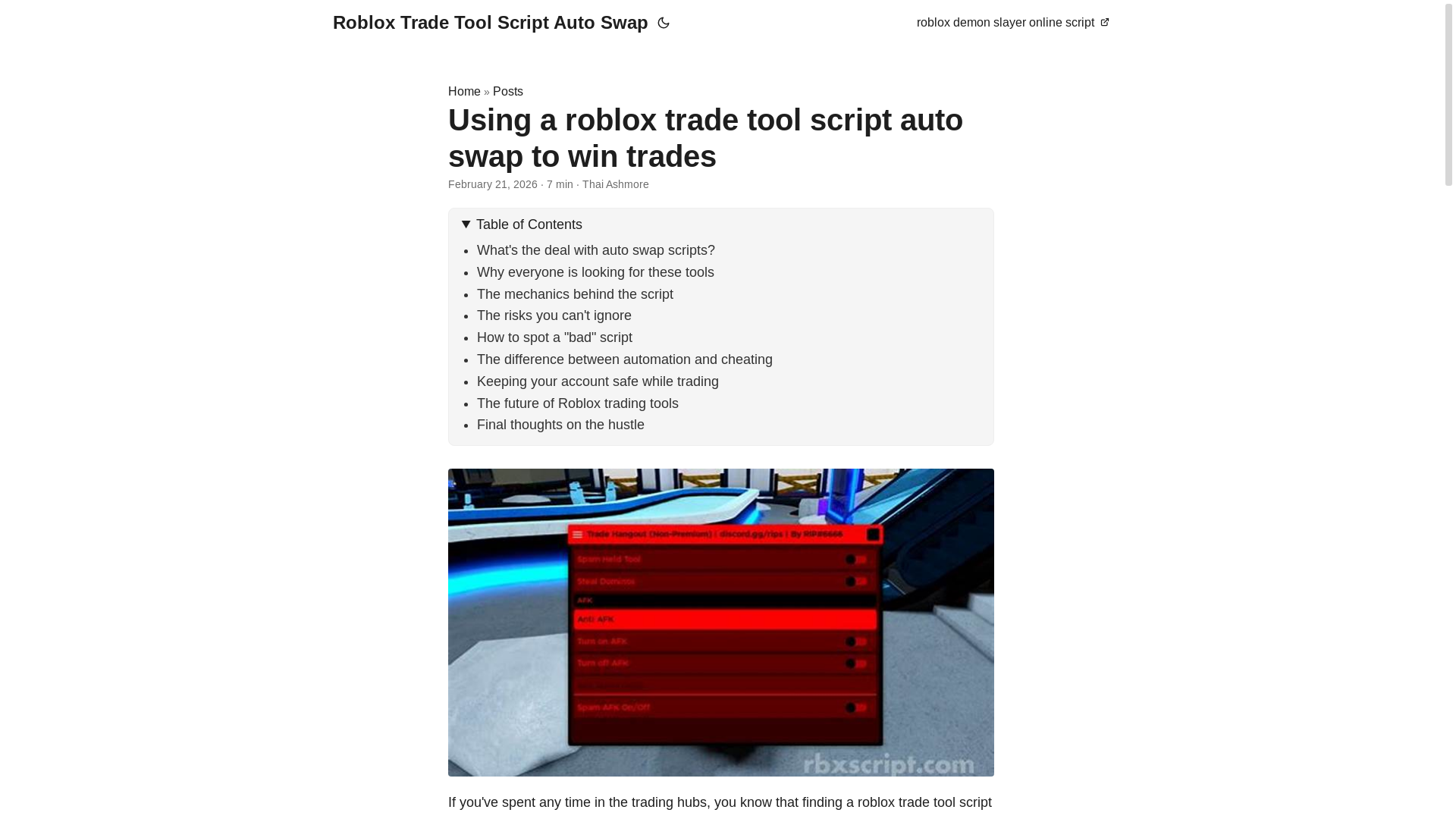 website screenshot of https://roblox-trade-tool-script-auto-swap.pages.dev/