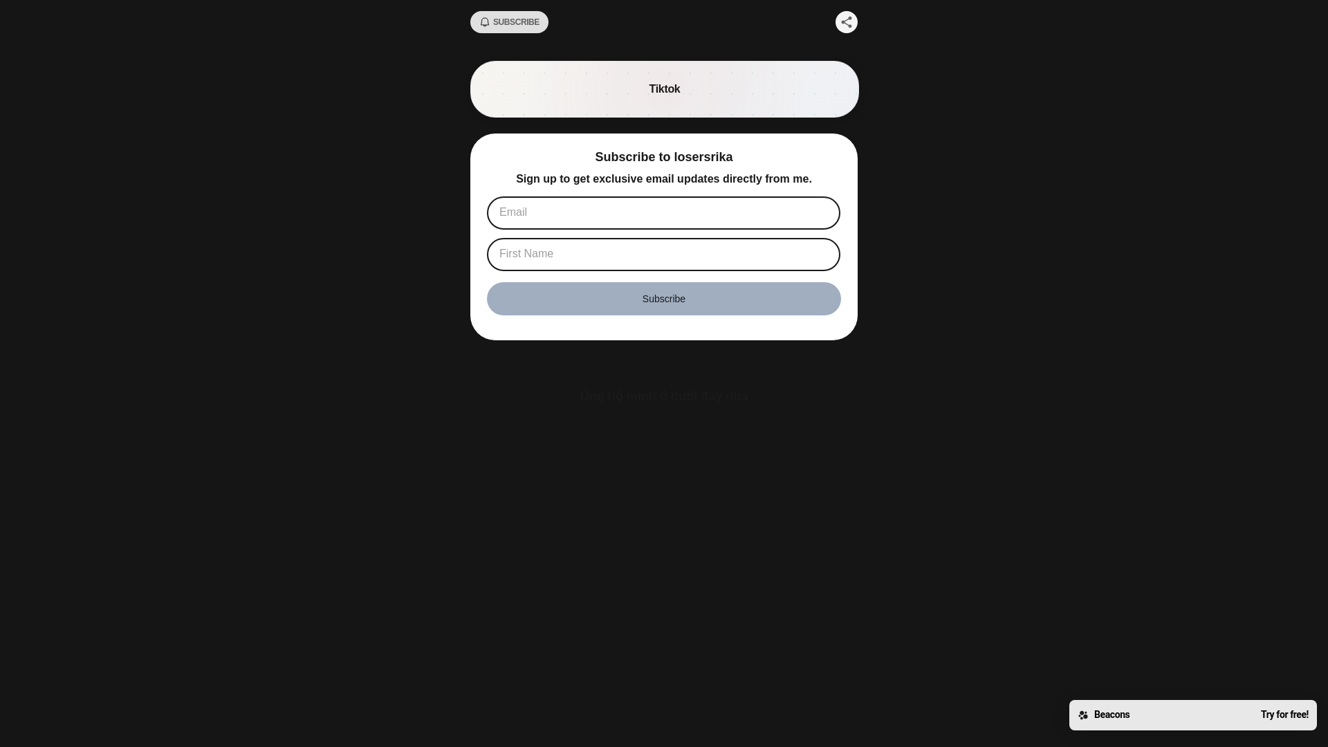 website screenshot of https://losersrikaa.live/