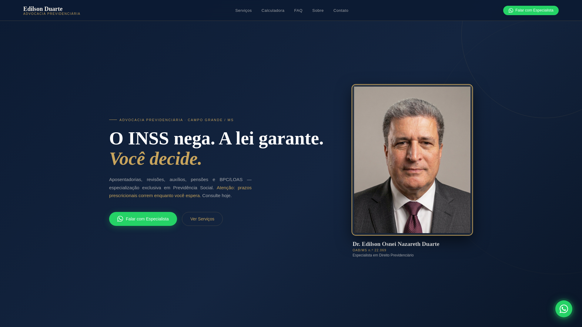 website screenshot of https://duarteadvocaciaprev.adv.br/