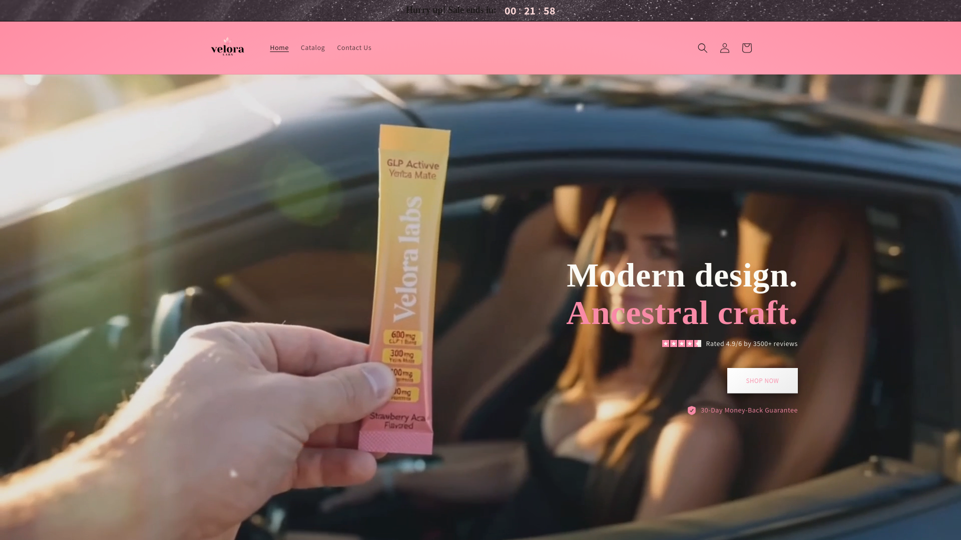 website screenshot of https://veloralabsusa.com/