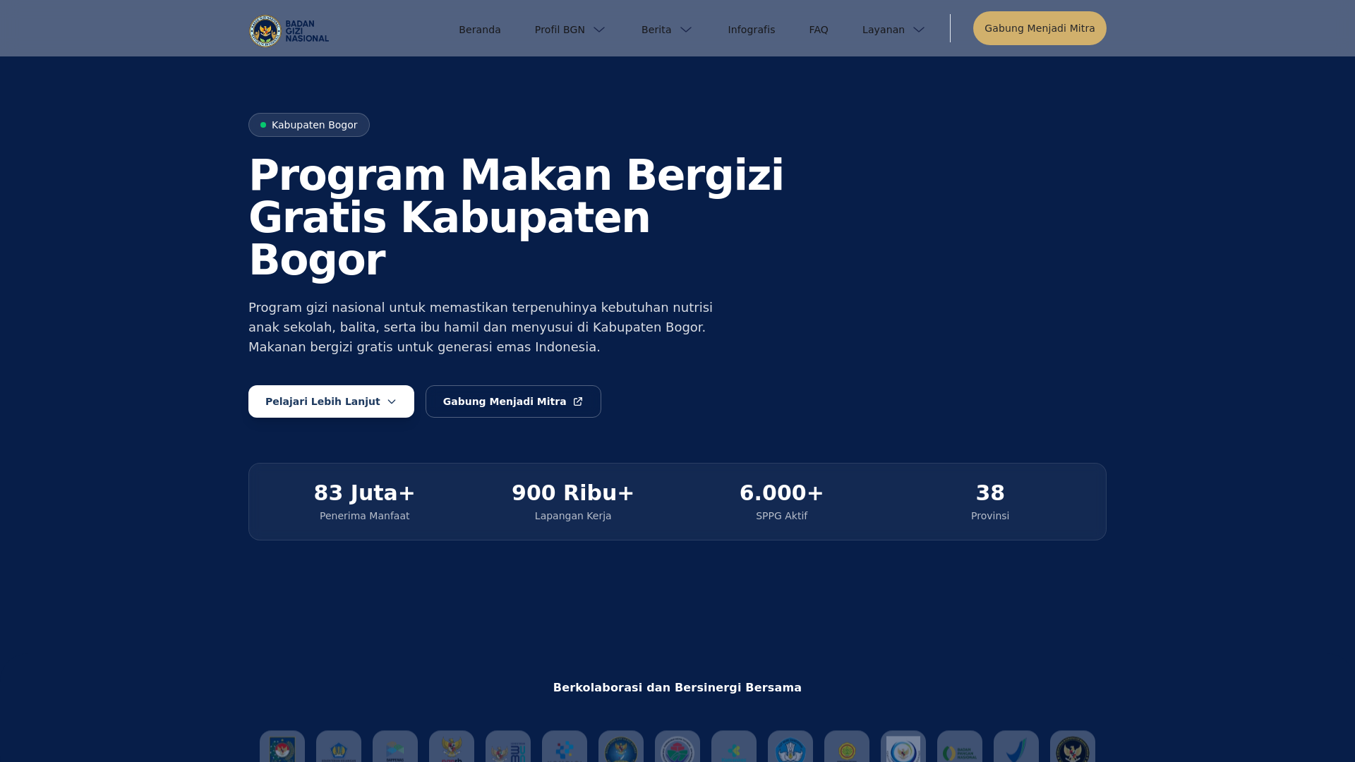 website screenshot of https://mbgbogorkab.com/
