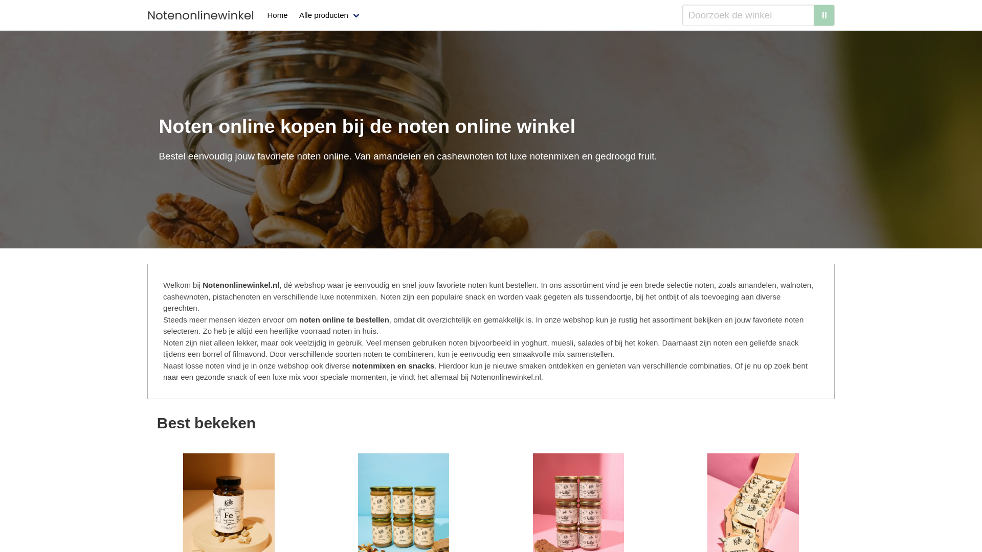 website screenshot of https://notenonlinewinkel.nl