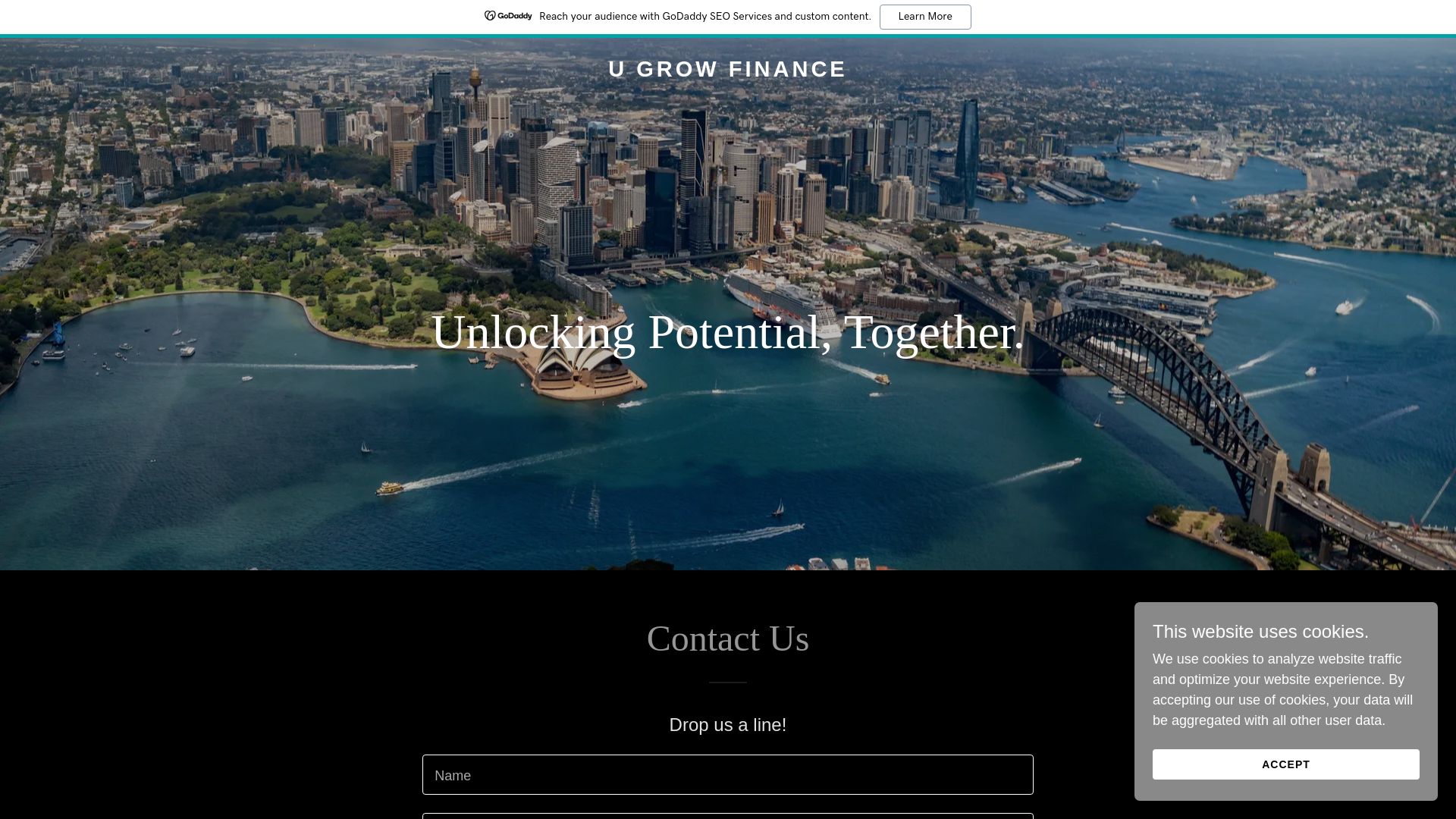 website screenshot of https://ugrowfinance.com.au/