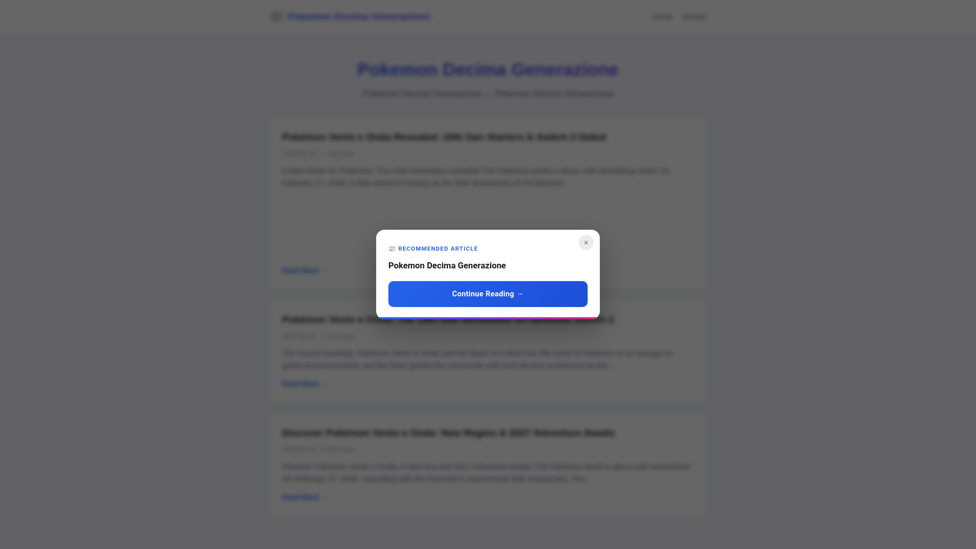 website screenshot of https://pokemon-decima-generazione.pages.dev/