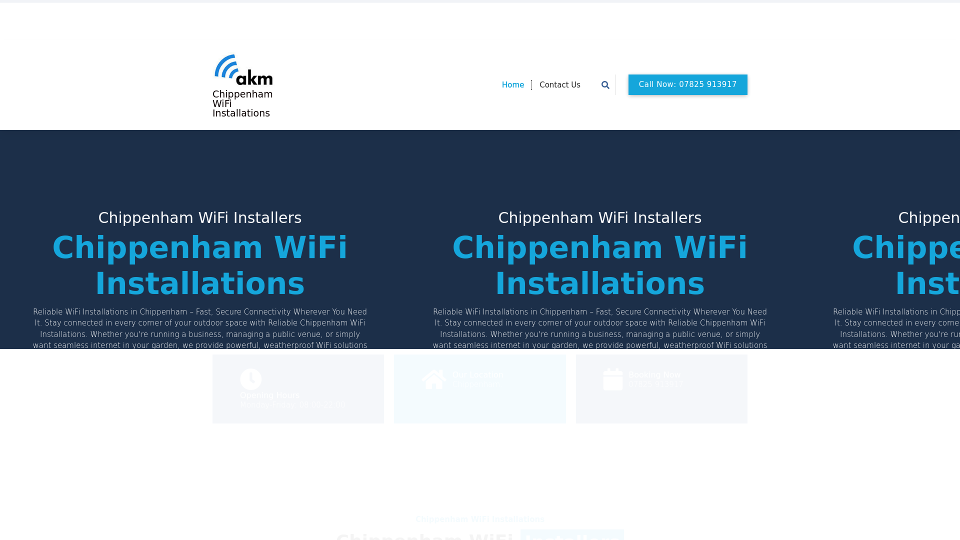 website screenshot of https://chippenham-wifi-installations.co.uk