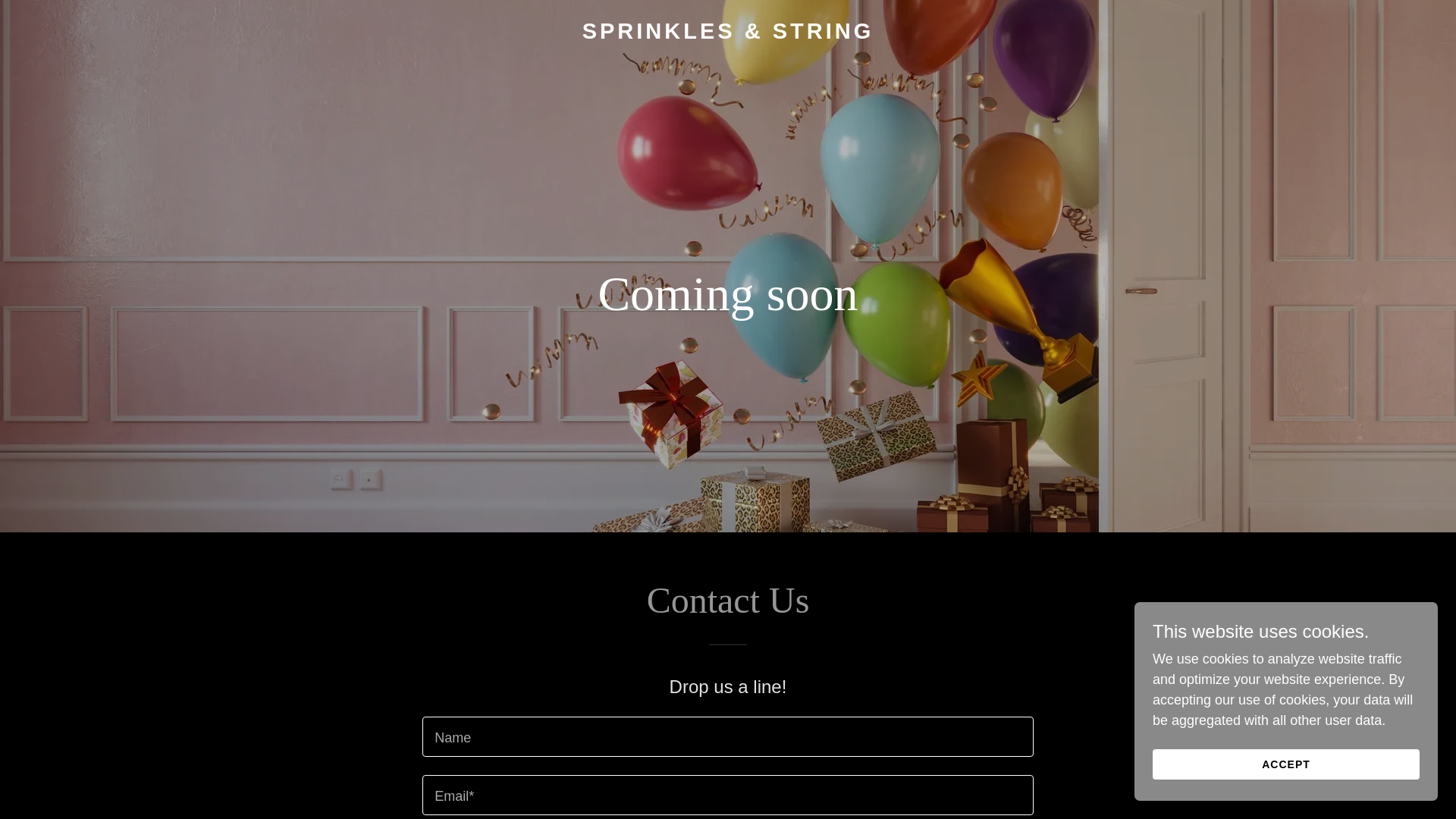 website screenshot of https://sprinklesandstring.com/