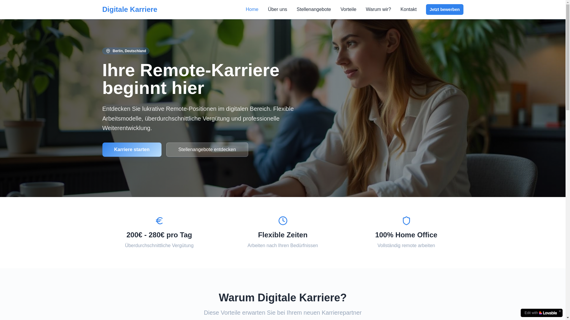 website screenshot of https://dedigitalekarriere.com/